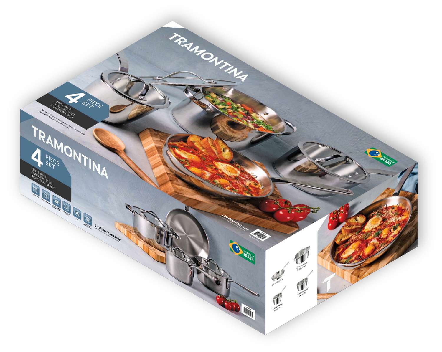 Tramontina 4 Pcs. Tempo Stainless Steel Cookware Set - Image 16