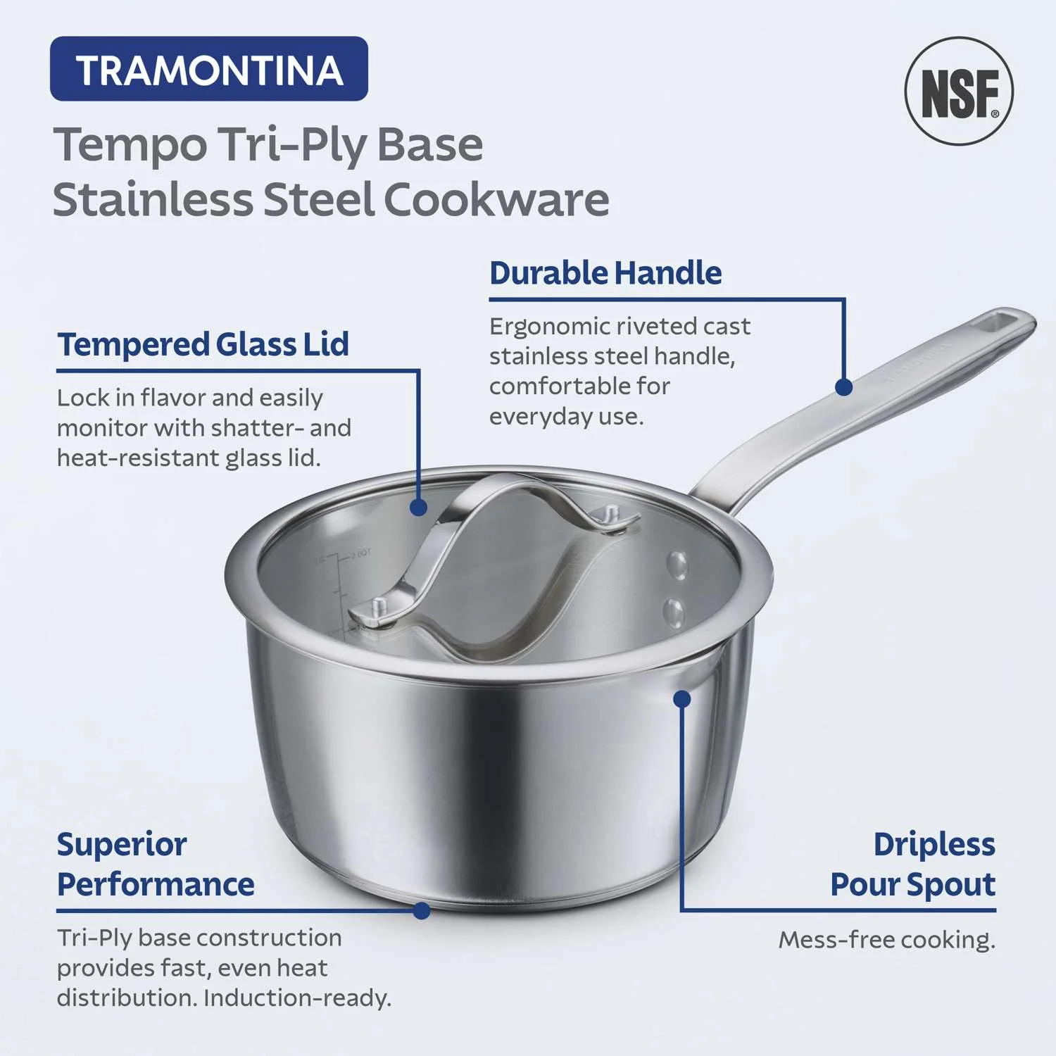 Tramontina 4 Pcs. Tempo Stainless Steel Cookware Set - Image 7