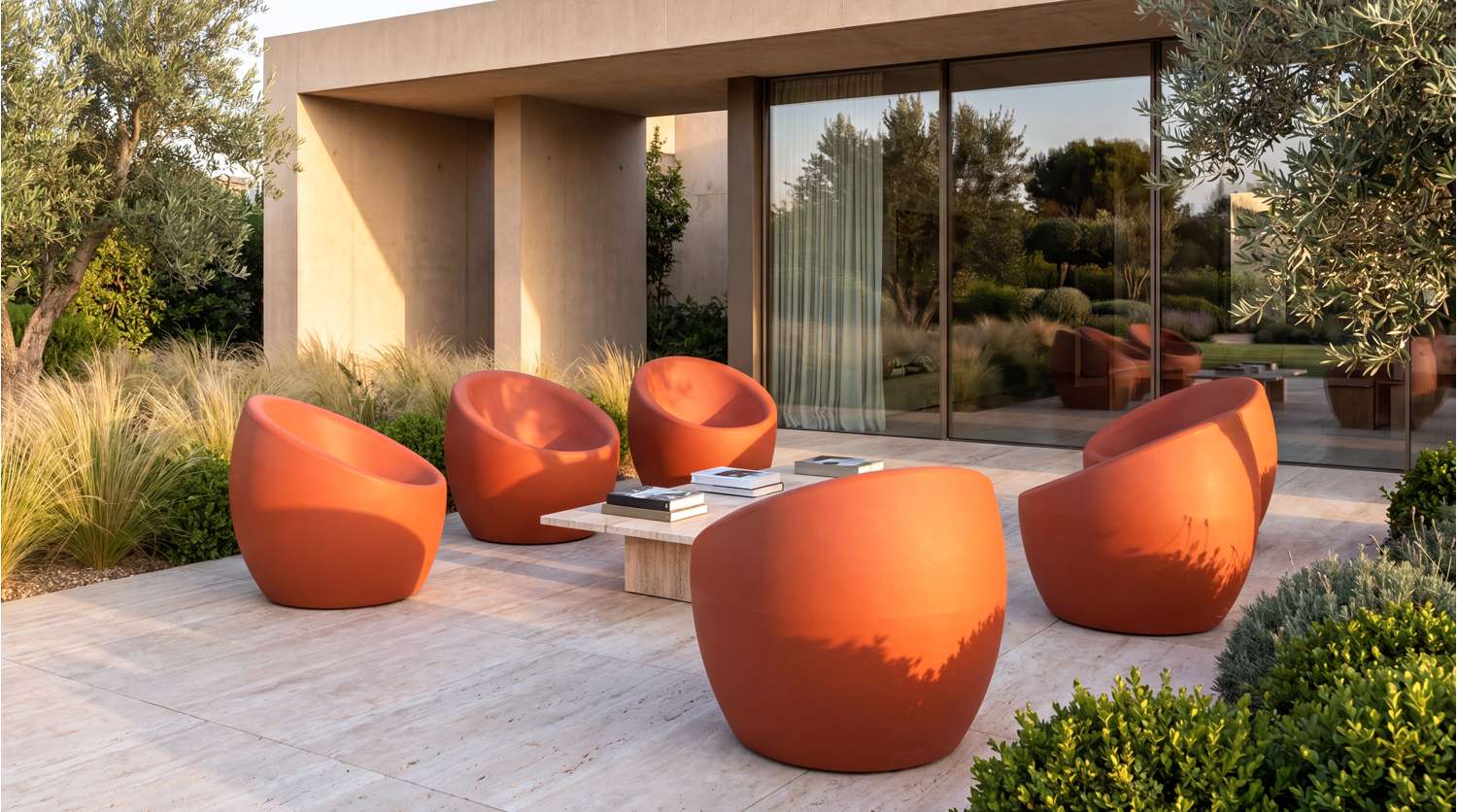 Tramontina Oca Polyethylene Lounge Chair (Orange) - Image 3