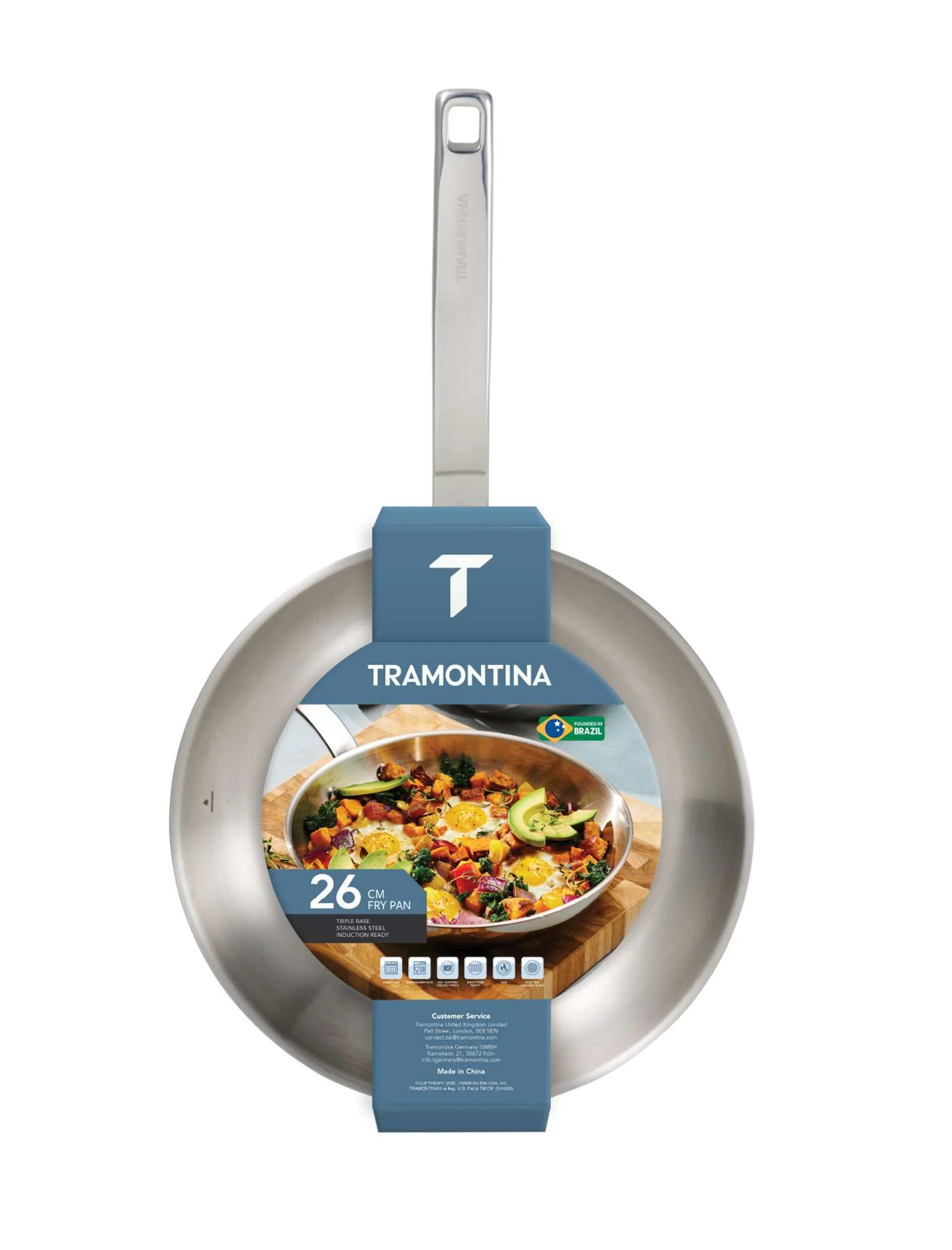 Tramontina Tempo Stainless Steel Frying Pan 26cm (2.1l) - Image 11