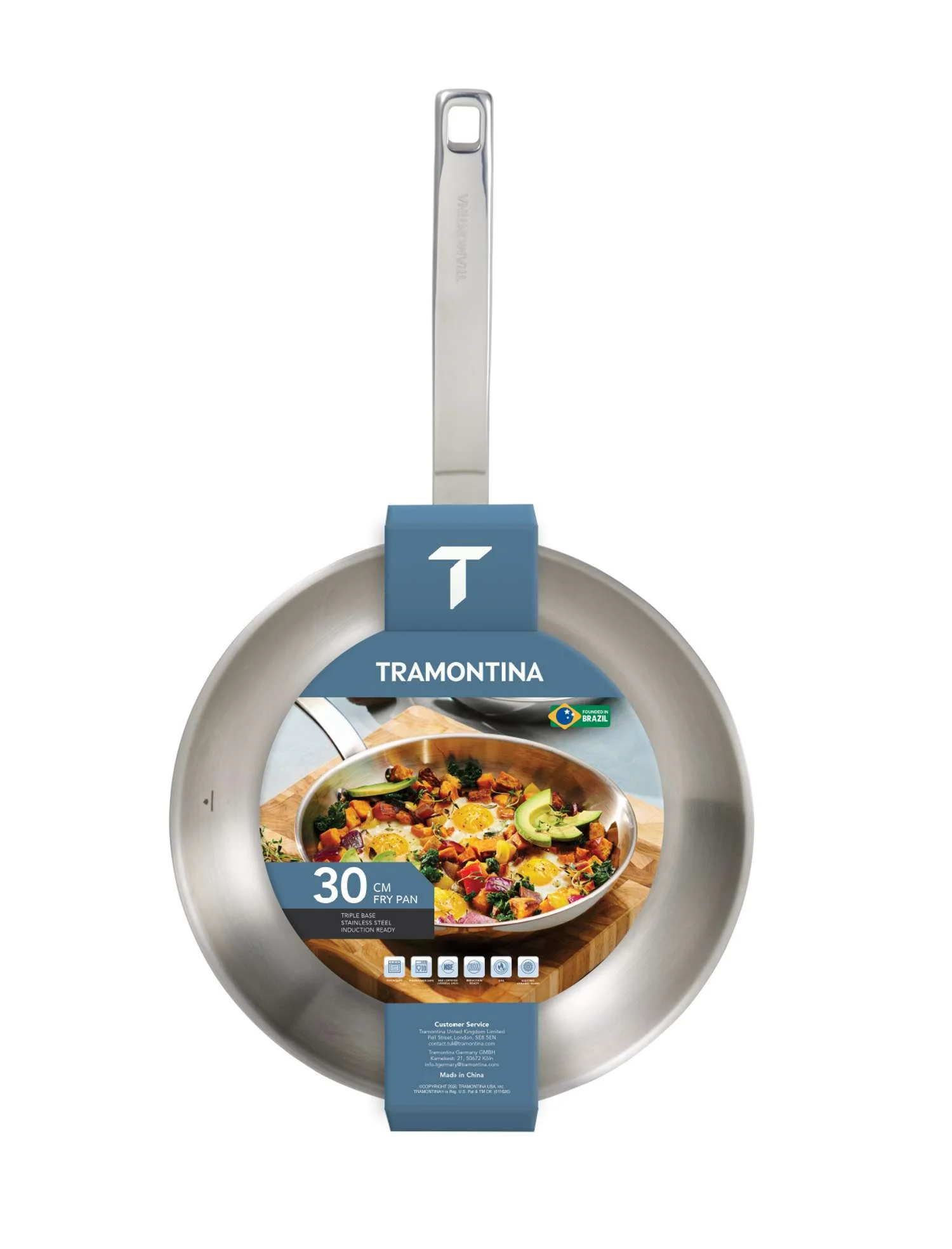 Tramontina Tempo Stainless Steel Frying Pan 30cm (3.43l) - Image 11