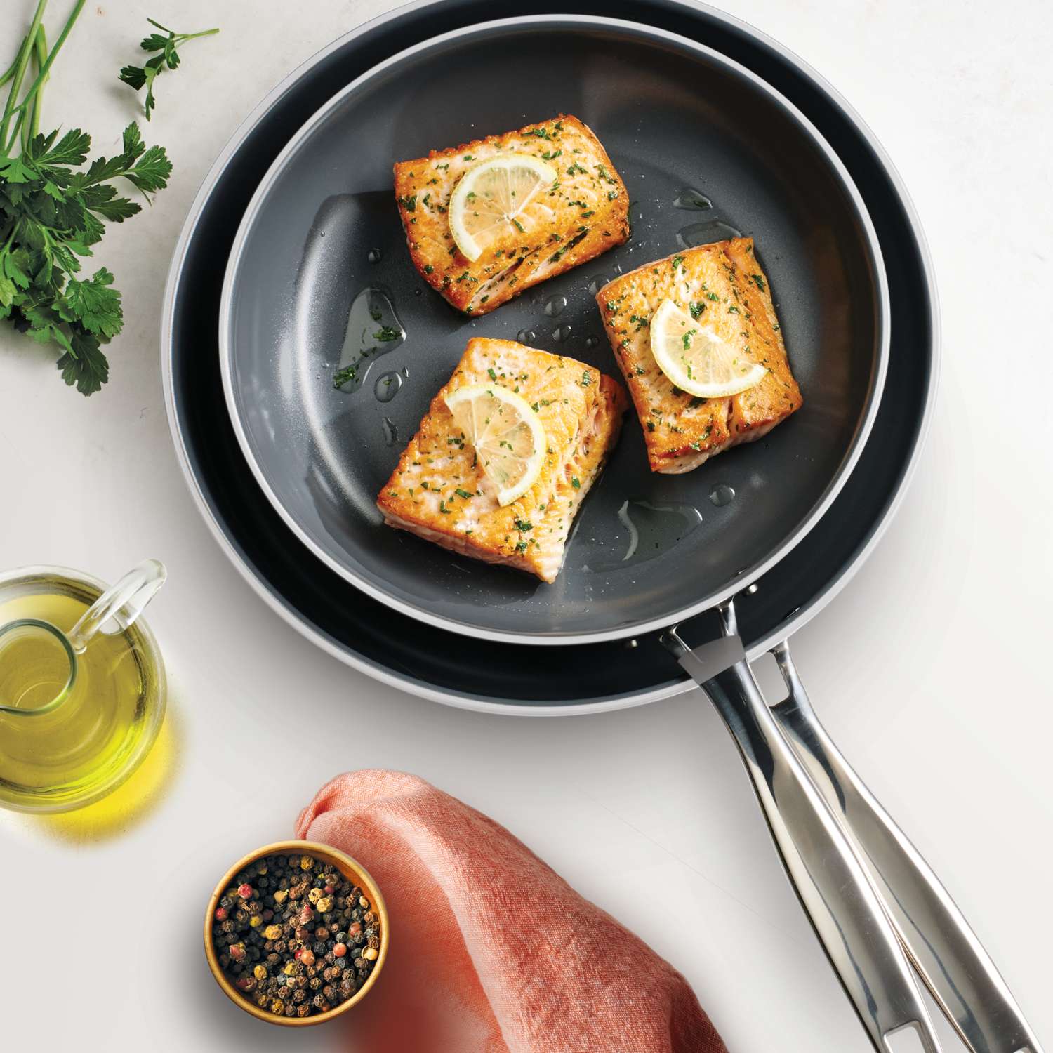 Tramontina 2 Pcs. Tri-Ply Stainless Steel Ceramic Non-Stick Frying Pan Set - Image 11