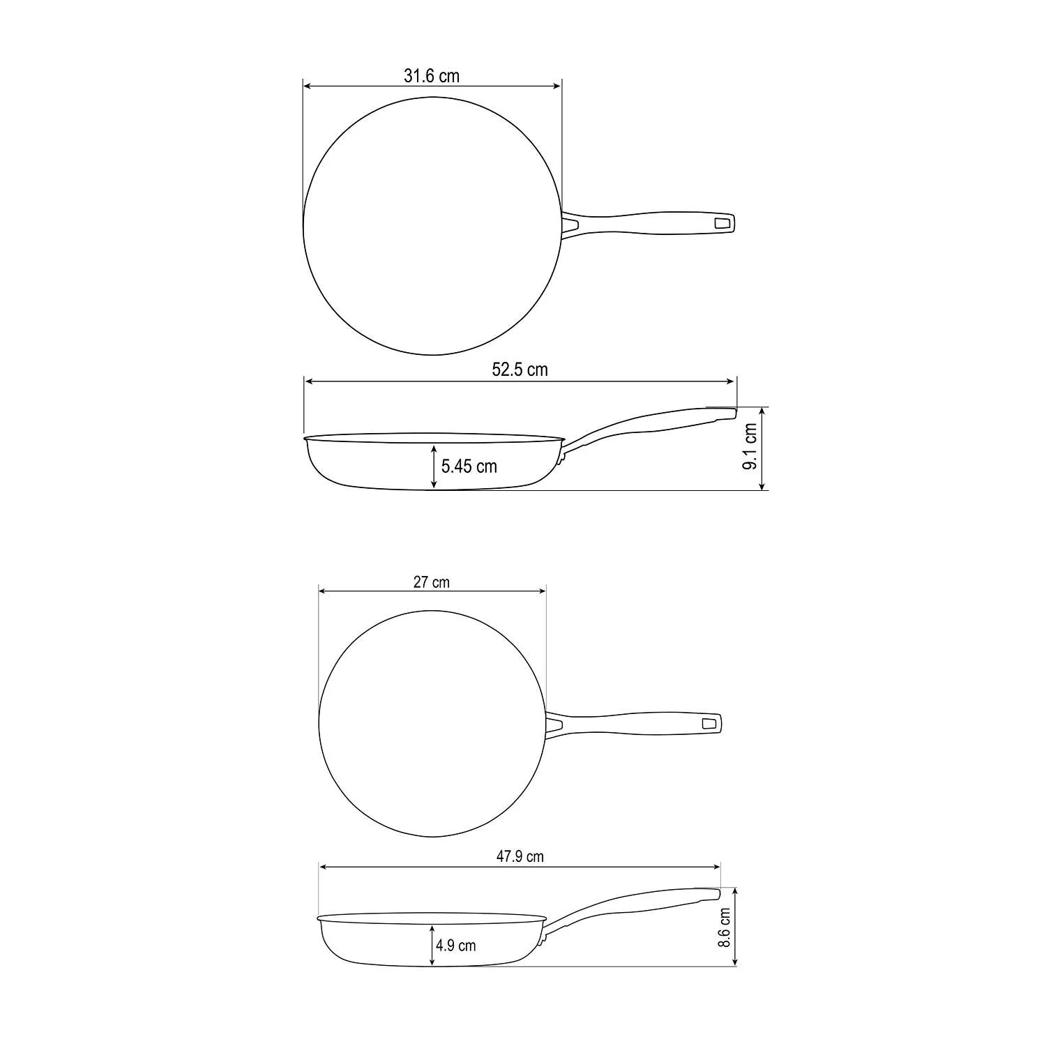 Tramontina 2 Pcs. Tri-Ply Stainless Steel Ceramic Non-Stick Frying Pan Set - Image 15