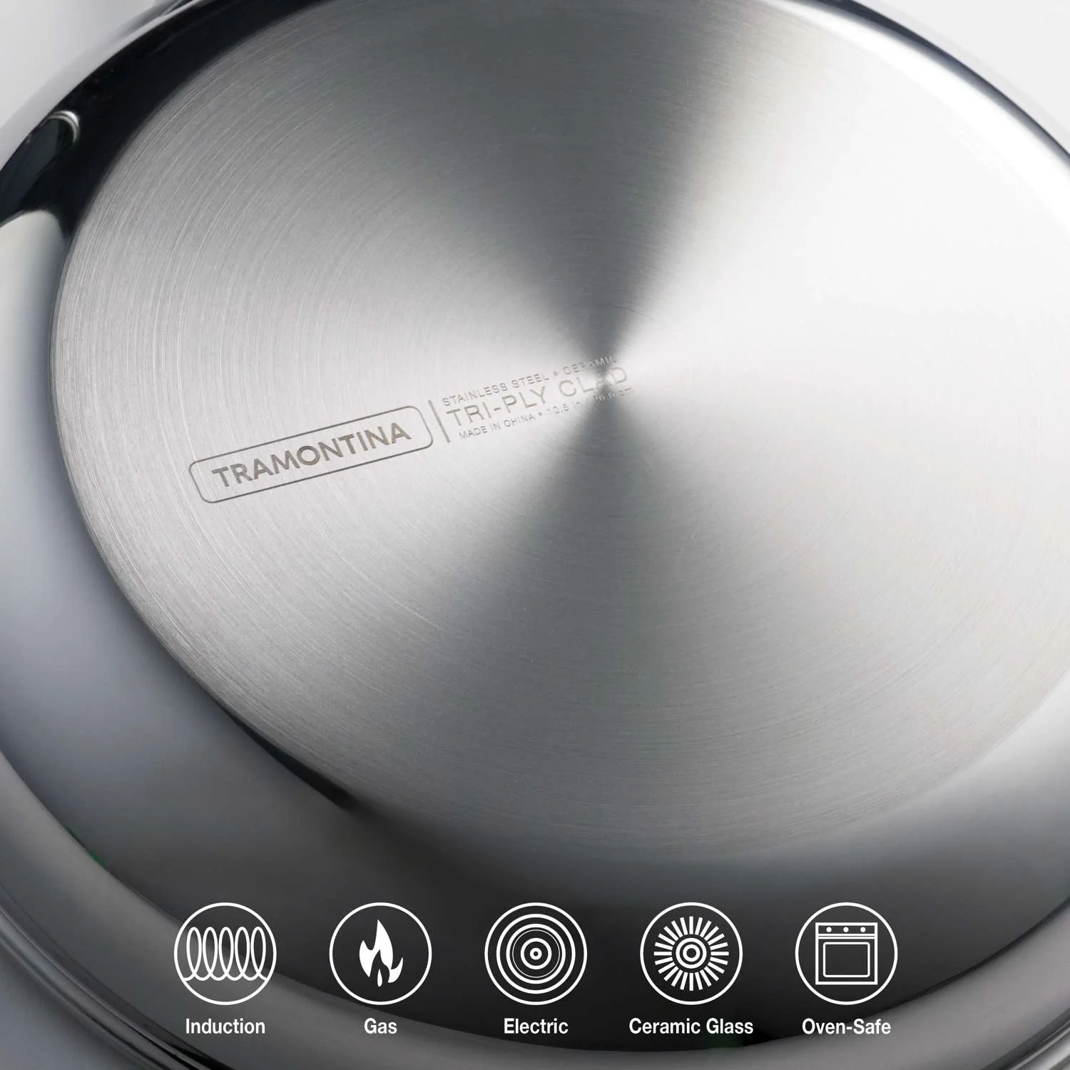 Tramontina 2 Pcs. Tri-Ply Stainless Steel Ceramic Non-Stick Frying Pan Set - Image 6
