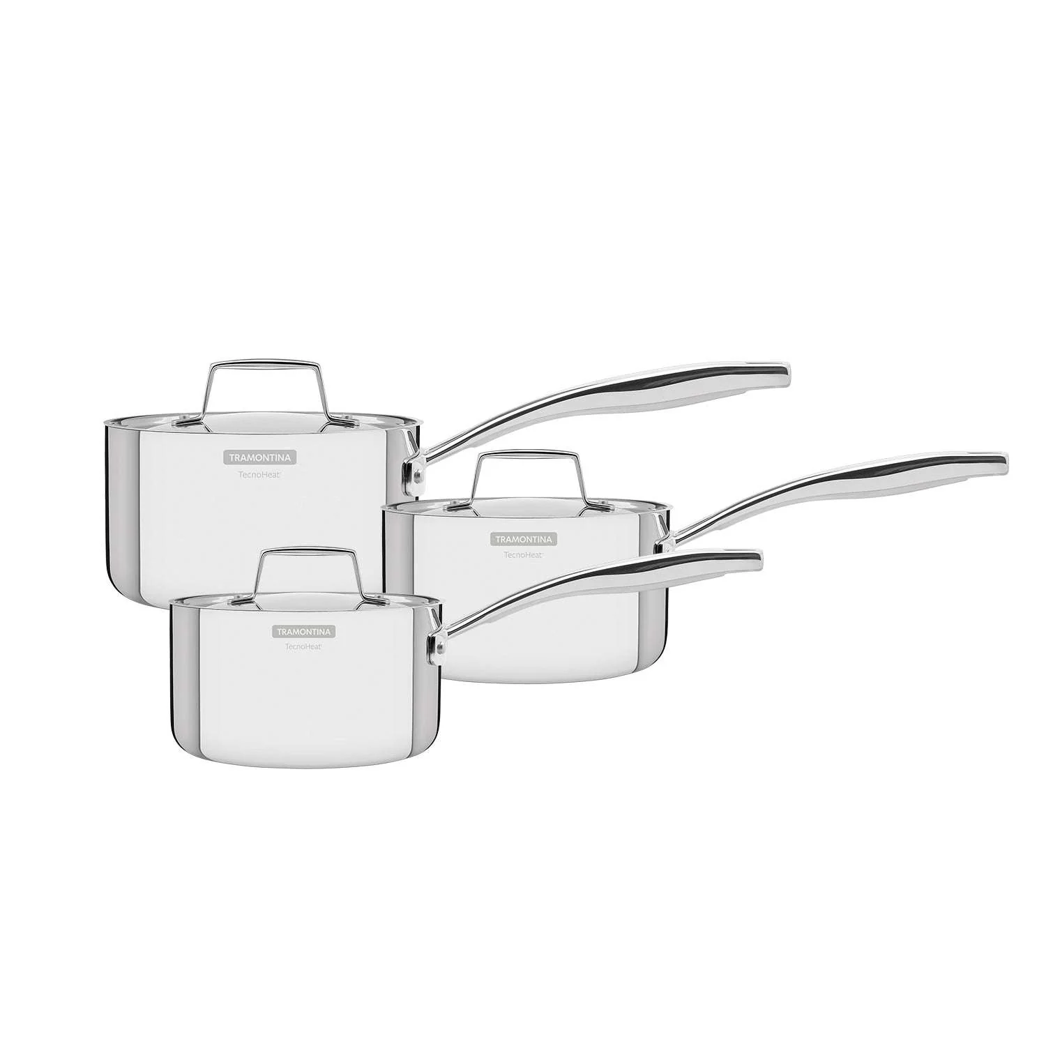 Tramontina Grano 3 Pcs. Tri-Ply Stainless Steel Saucepan Set