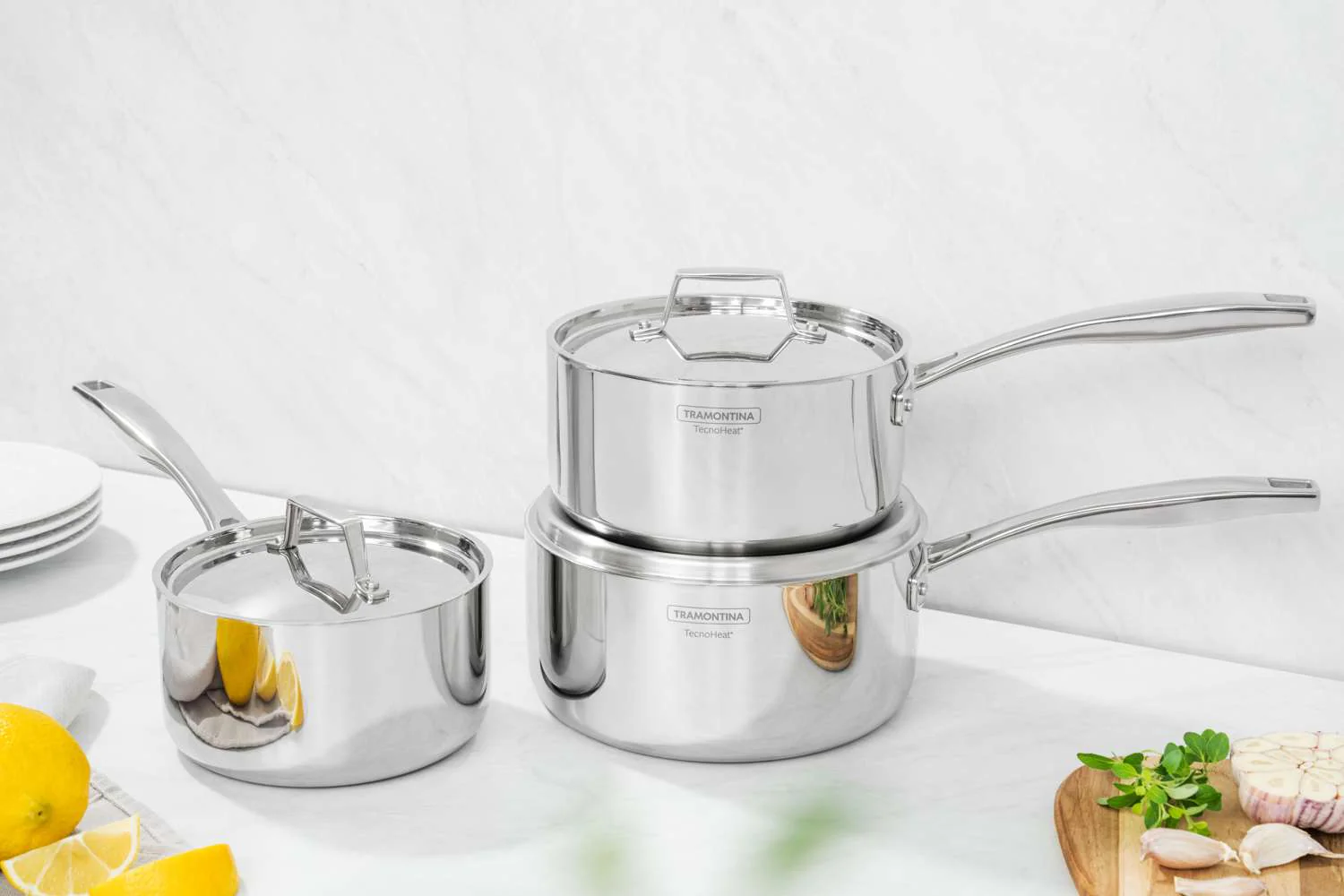 Tramontina Grano 3 Pcs. Tri-Ply Stainless Steel Saucepan Set - Image 3