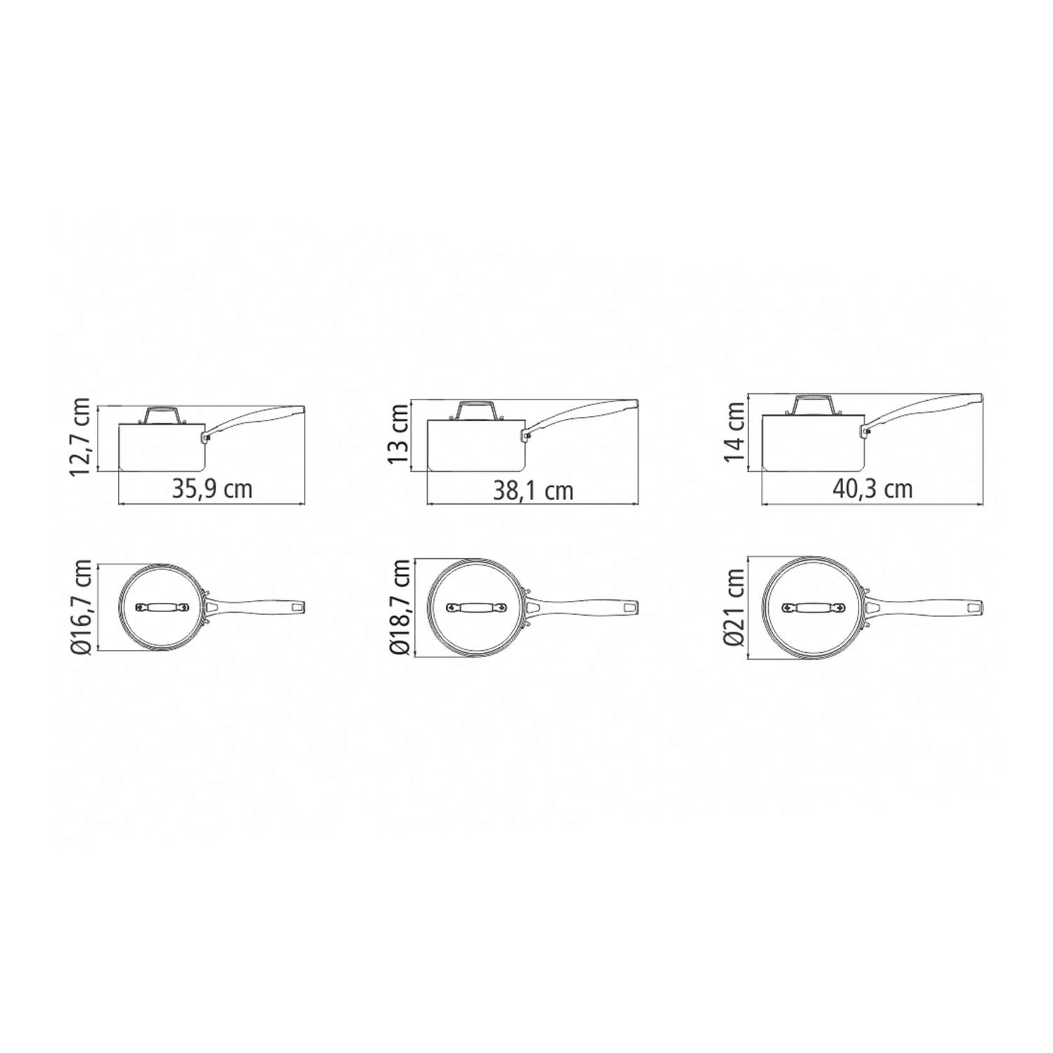 Tramontina Grano 3 Pcs. Tri-Ply Stainless Steel Saucepan Set - Image 6