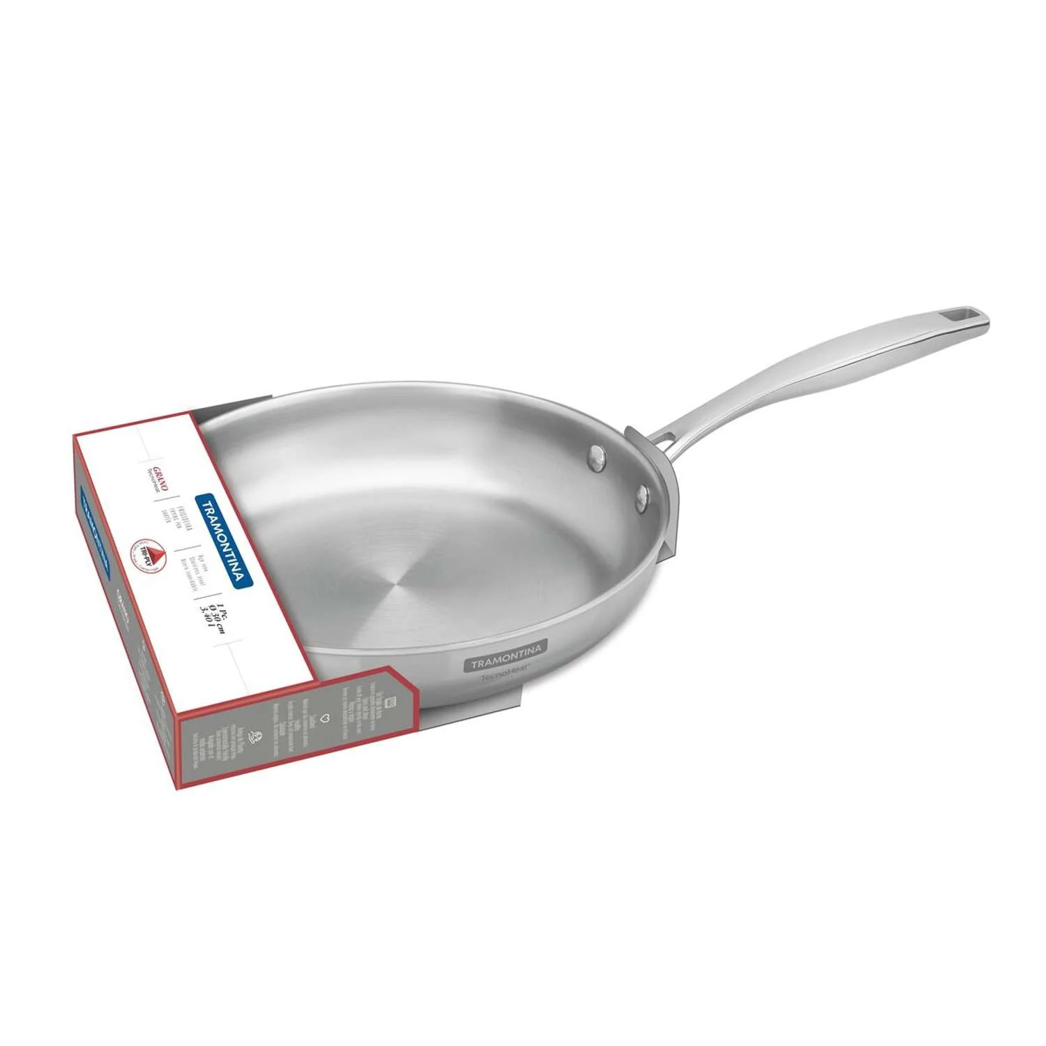 Tramontina Grano 3-Ply Stainless Steel Frying Pan 30cm (3.4l) - Image 11
