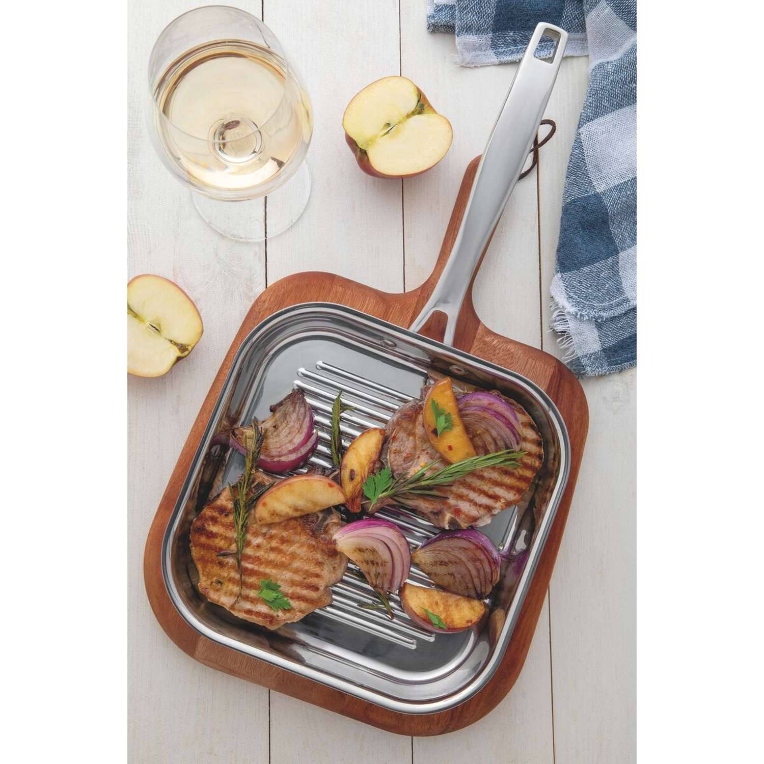 Tramontina Grano 3-Ply Stainless Steel Griddle Pan 28cm (1.9l) - Image 5