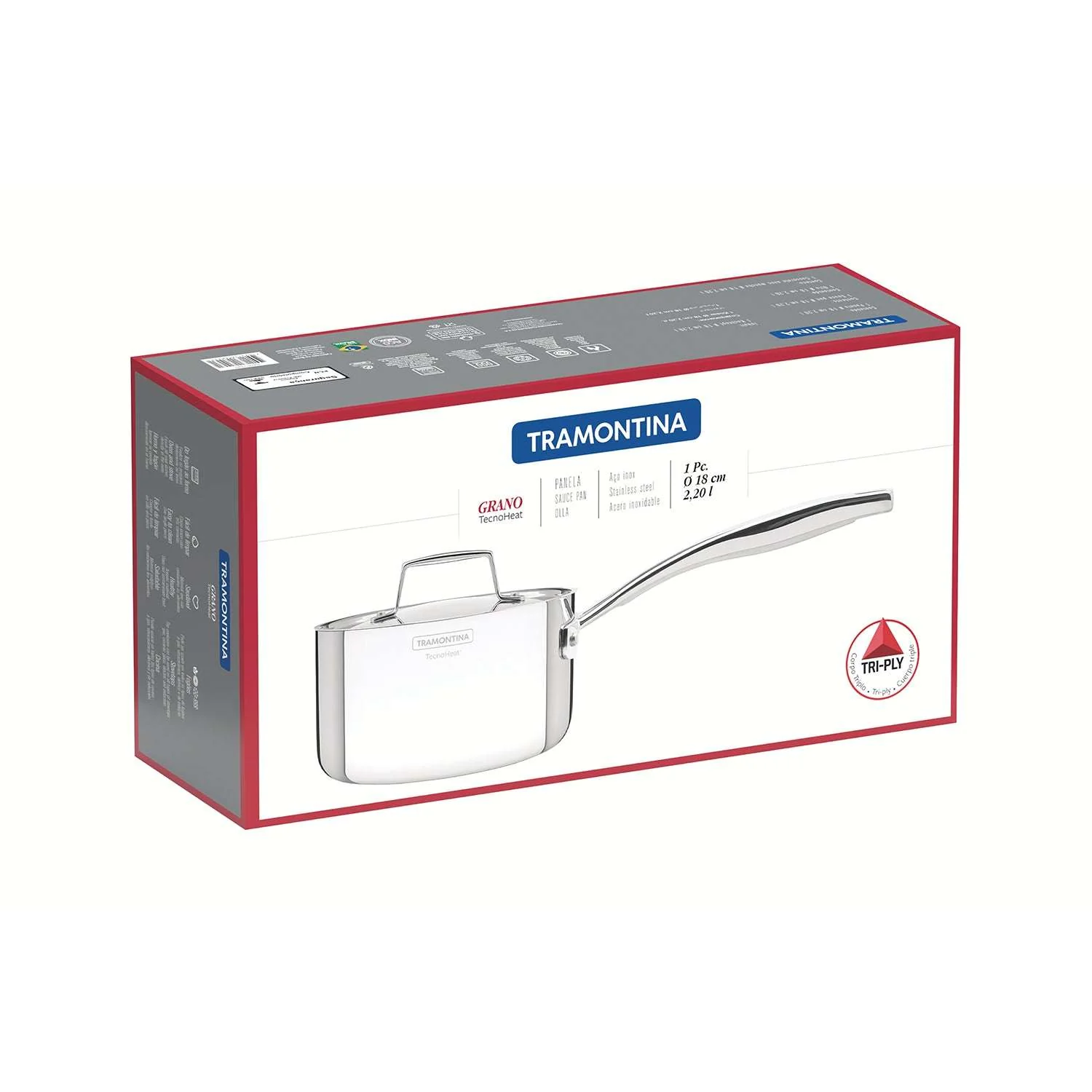 Tramontina Grano 3-Ply Stainless Steel Saucepan 18cm (2.2l) - Image 15