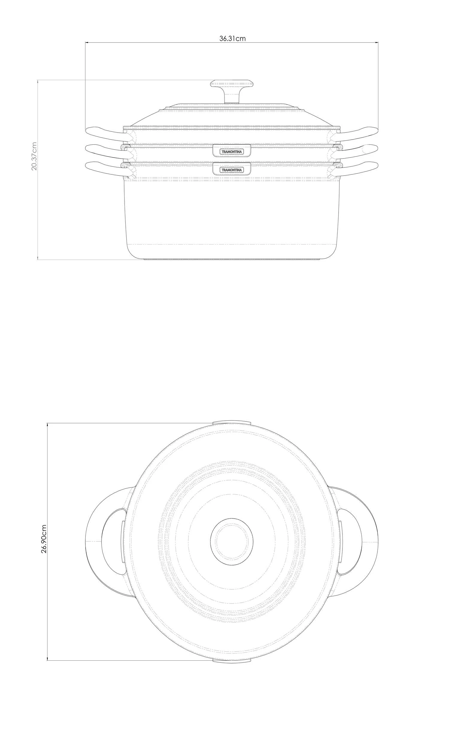 Tramontina 4 Pcs. Enamelled Cast Iron Nesting Cookware Set 26 cm (White) - Image 14