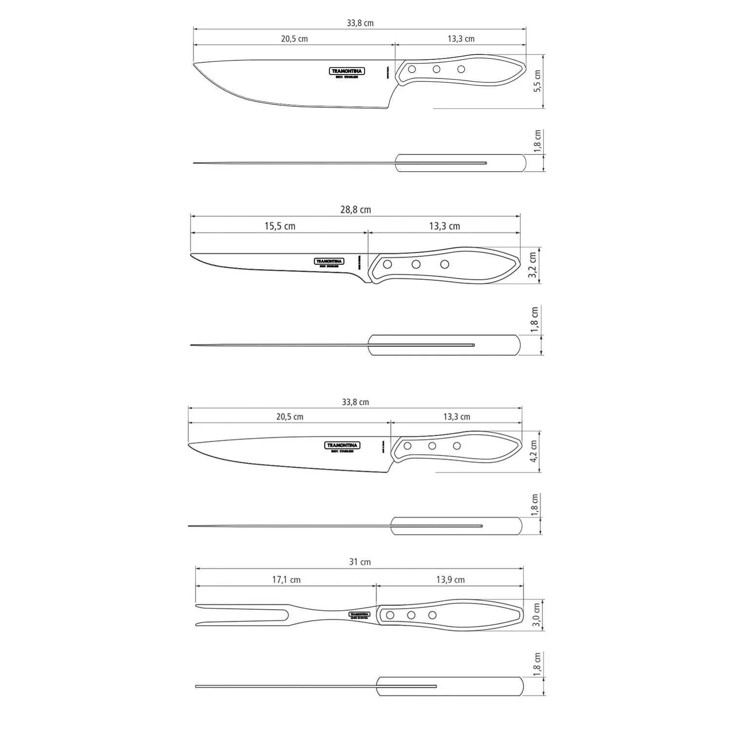 Tramontina 5 Pcs. Magnetic Knife Block - Image 6