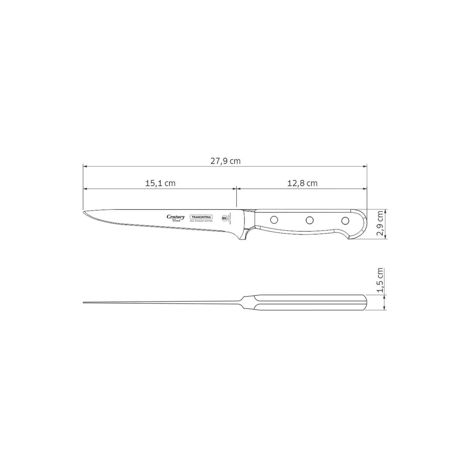 Tramontina Dishwasher-safe Wooden Handle 6" Fillet Knife - Image 3