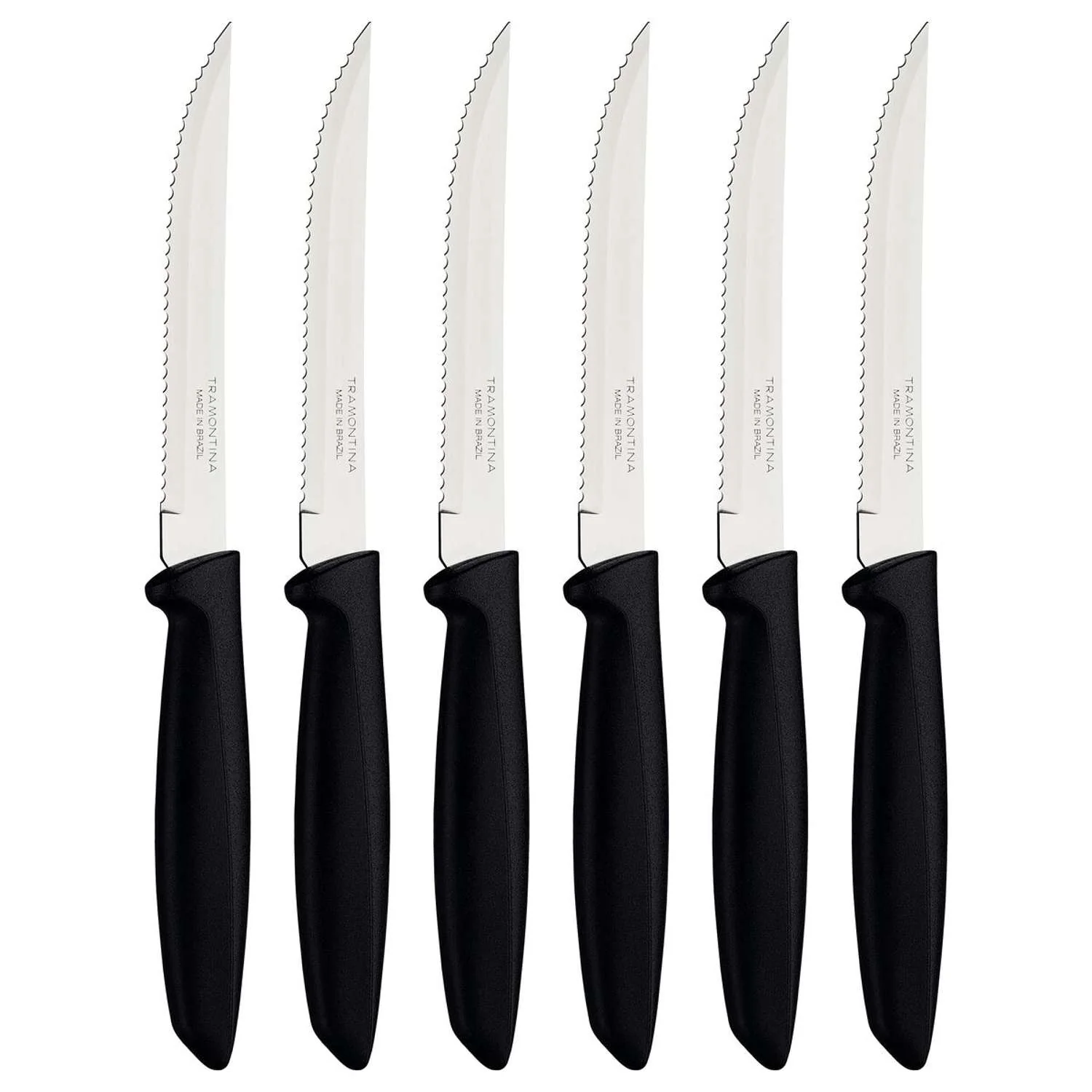 Tramontina 6 Pcs. Fruit/Tomato Knife Set (Pointed tip, Black)