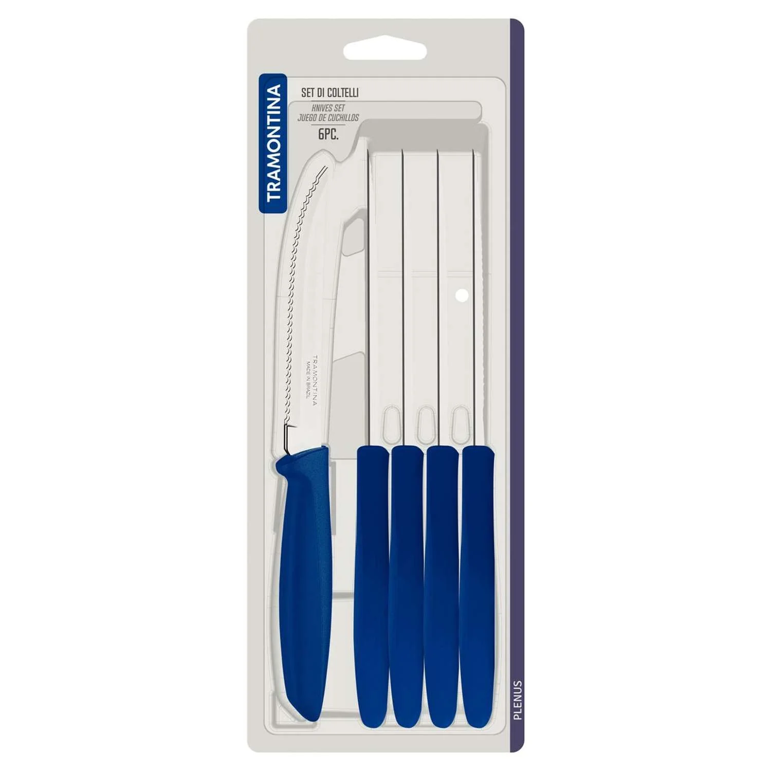 Tramontina 6 Pcs. Fruit/Tomato Knife Set (Pointed tip, Blue) - Image 5