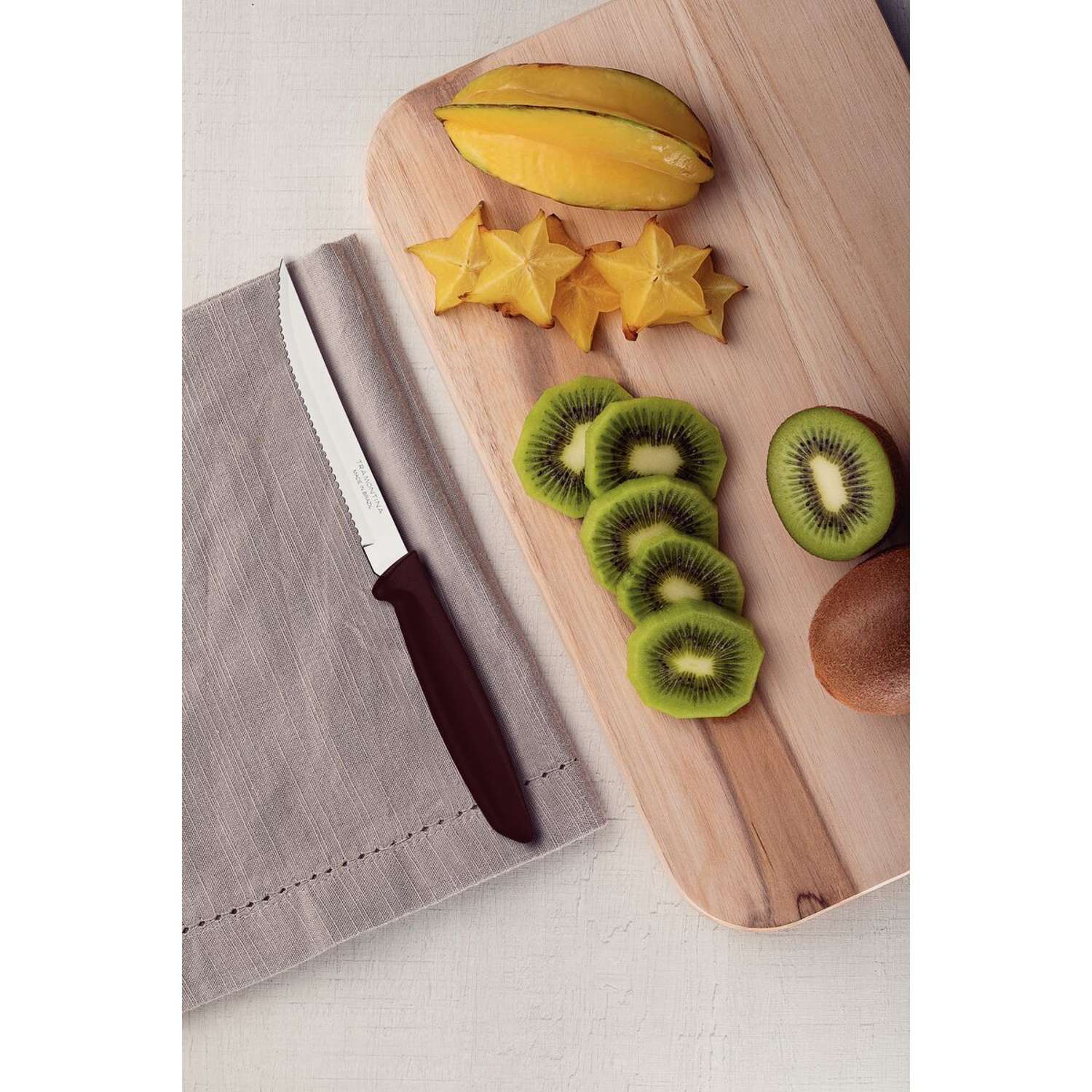 Tramontina 6 Pcs. Fruit/Tomato Knife Set (Pointed tip, Brown) - Image 3