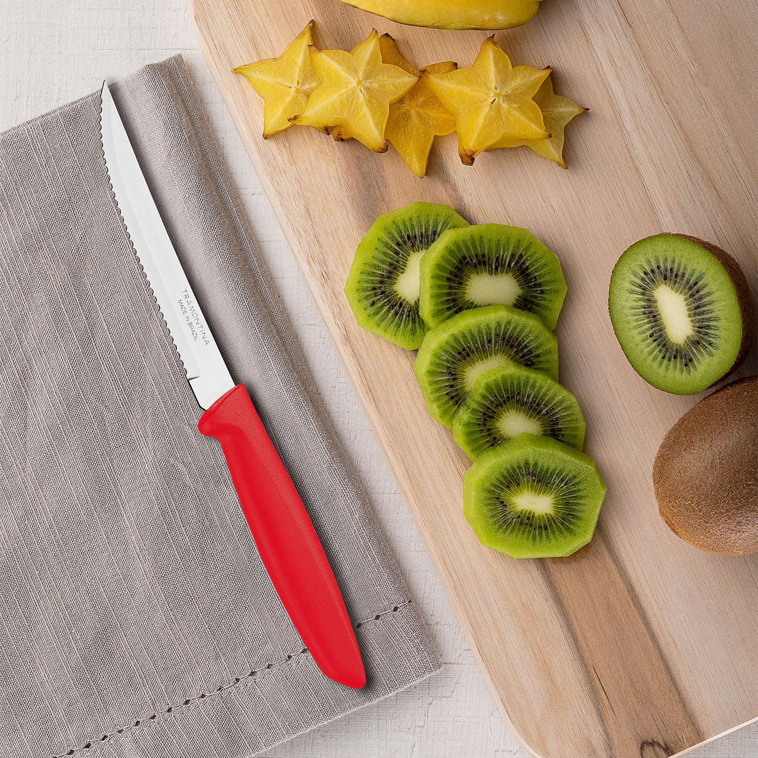 Tramontina 6 Pcs. Fruit/Tomato Knife Set (Pointed tip, Red) - Image 4