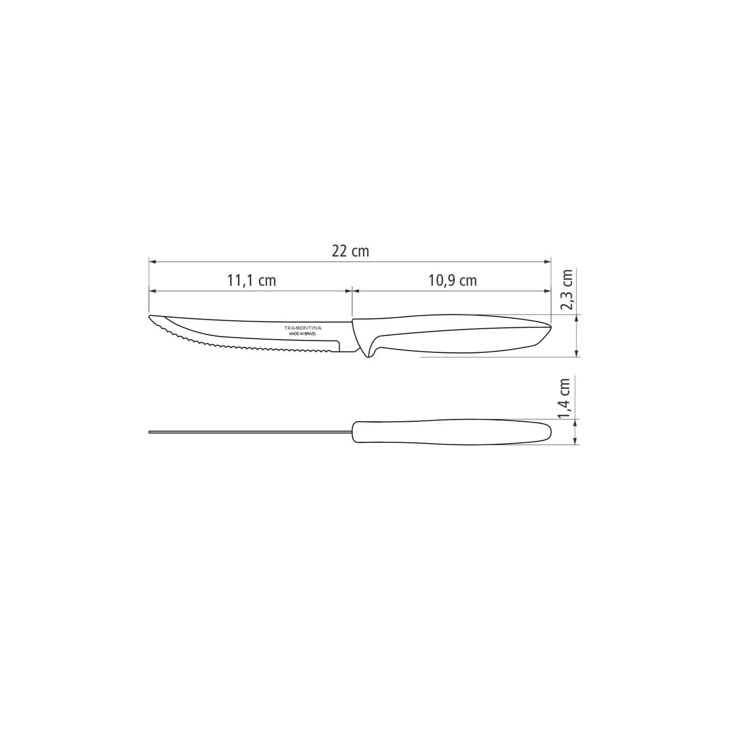 Tramontina 6 Pcs. Fruit/Tomato Knife Set (Pointed tip, Grey) - Image 4