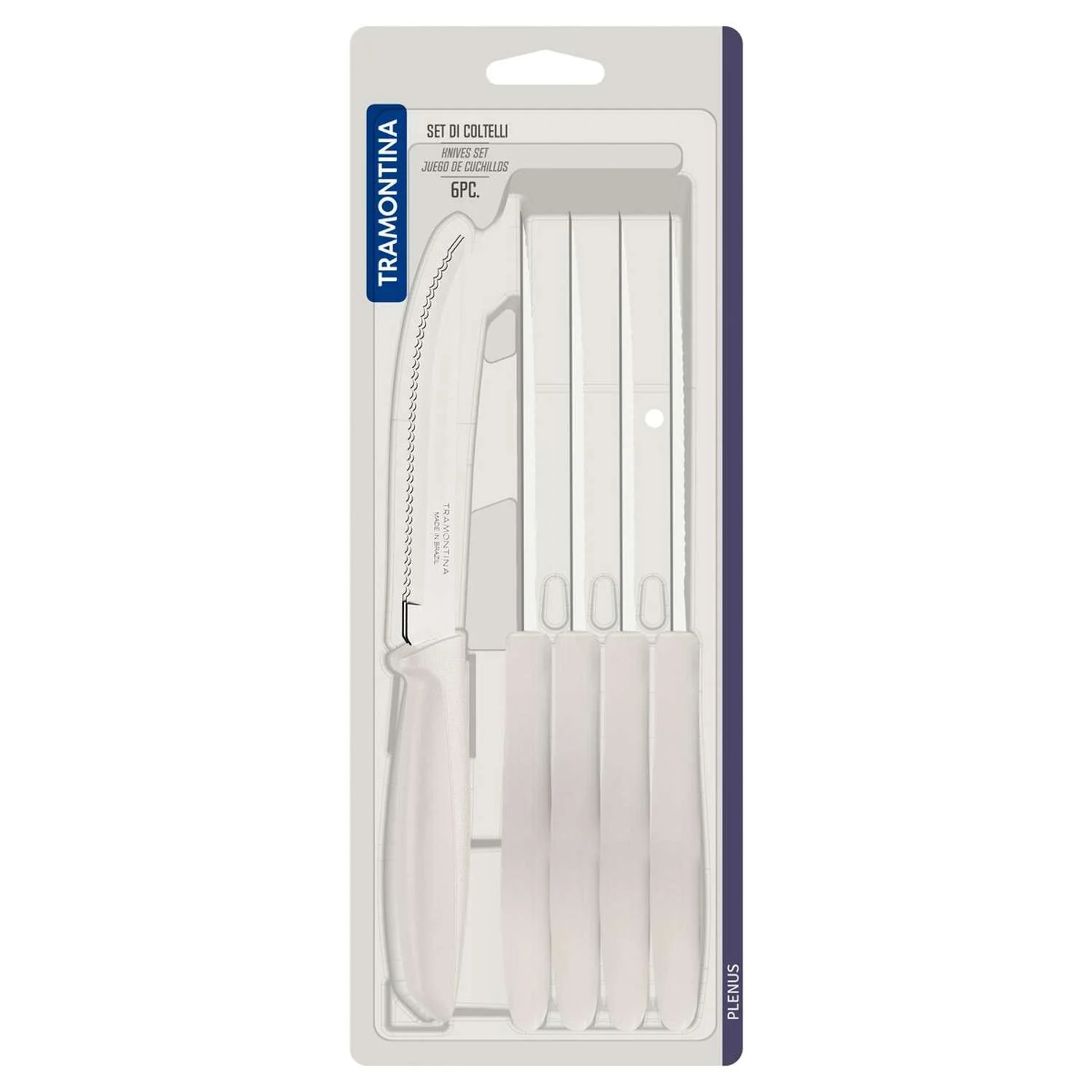 Tramontina 6 Pcs. Fruit/Tomato Knife Set (Pointed tip, White) - Image 5