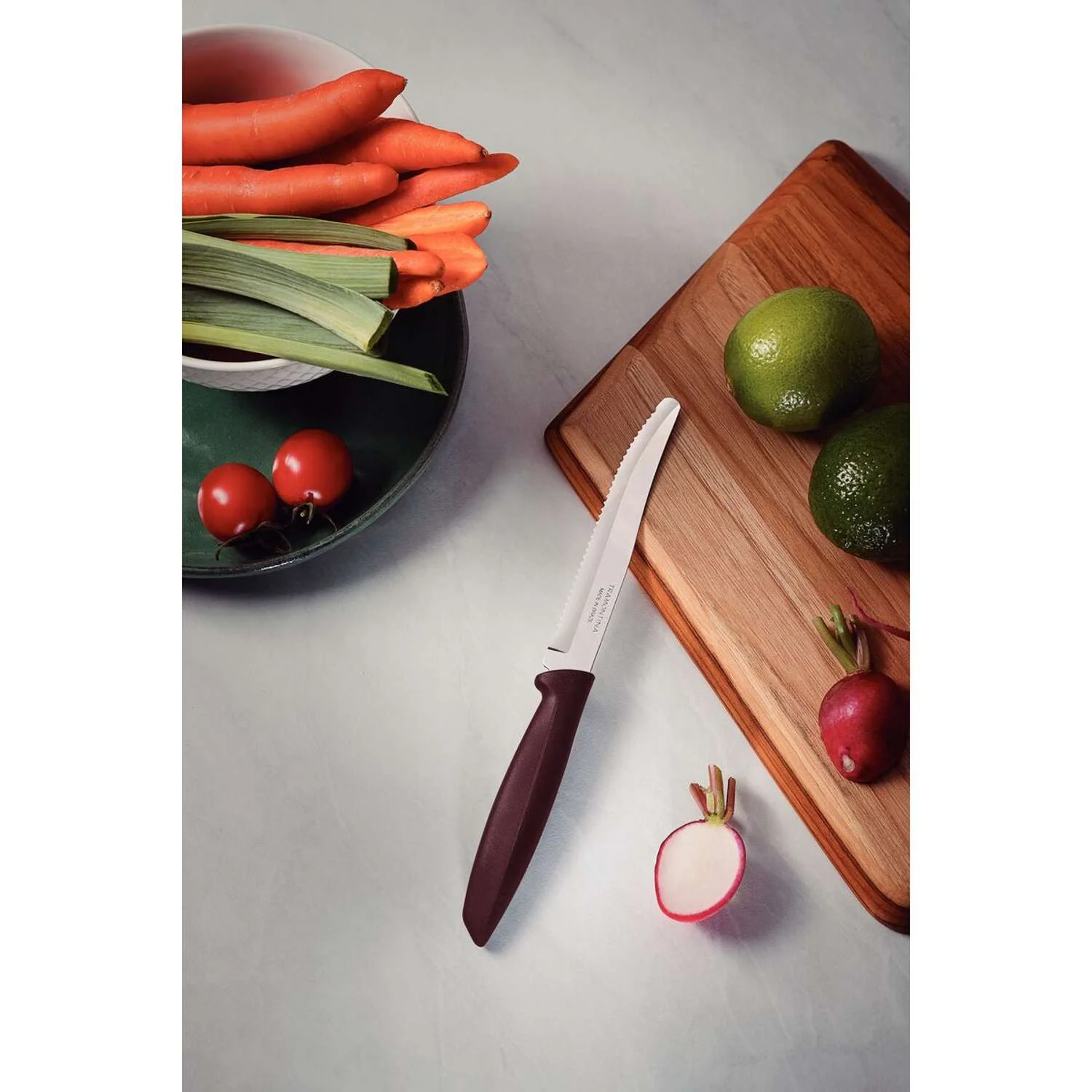Tramontina 6 Pcs. Fruit/Tomato Knife Set (Rounded tip, Brown) - Image 3