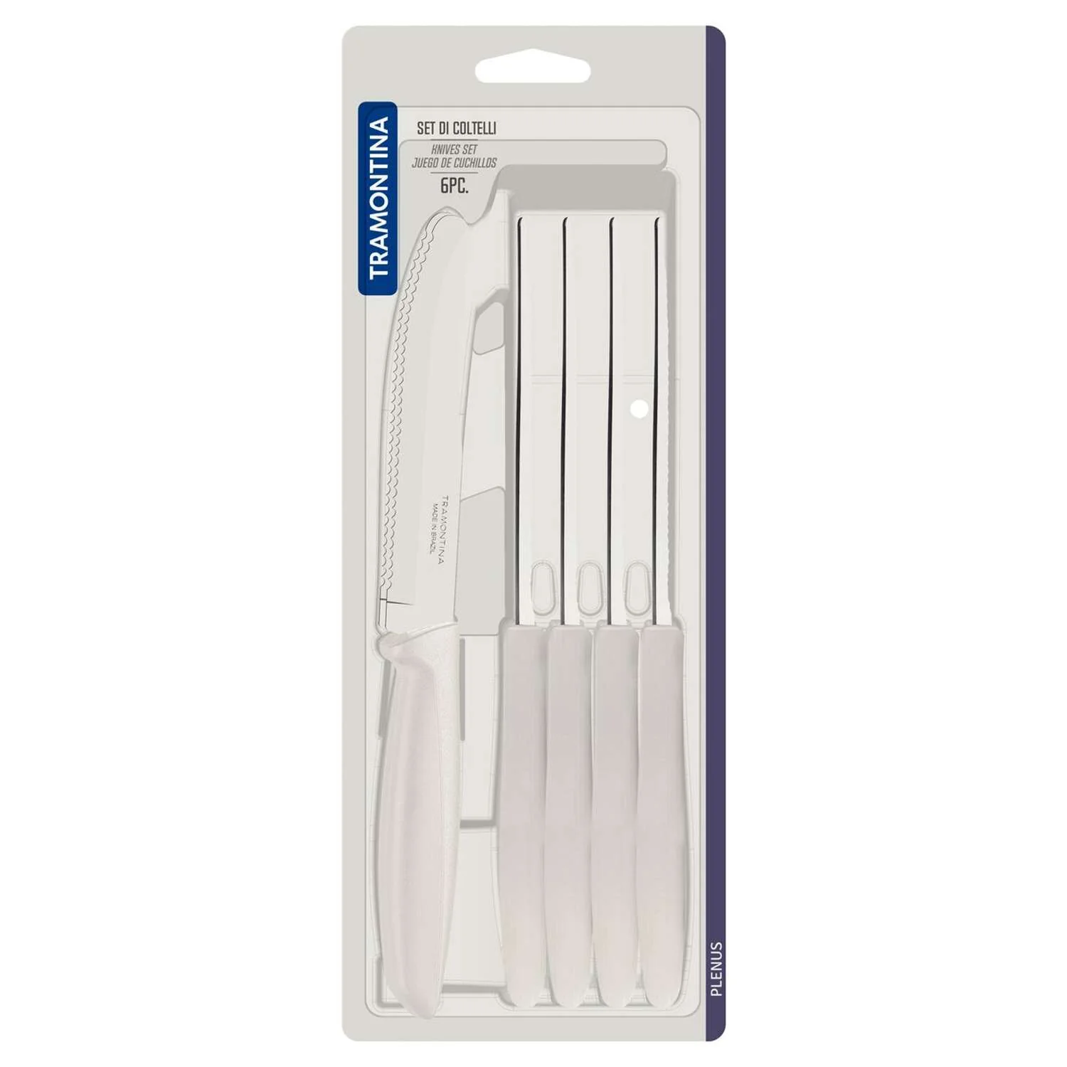 Tramontina 6 Pcs. Fruit/Tomato Knife Set (Rounded tip, White) - Image 5