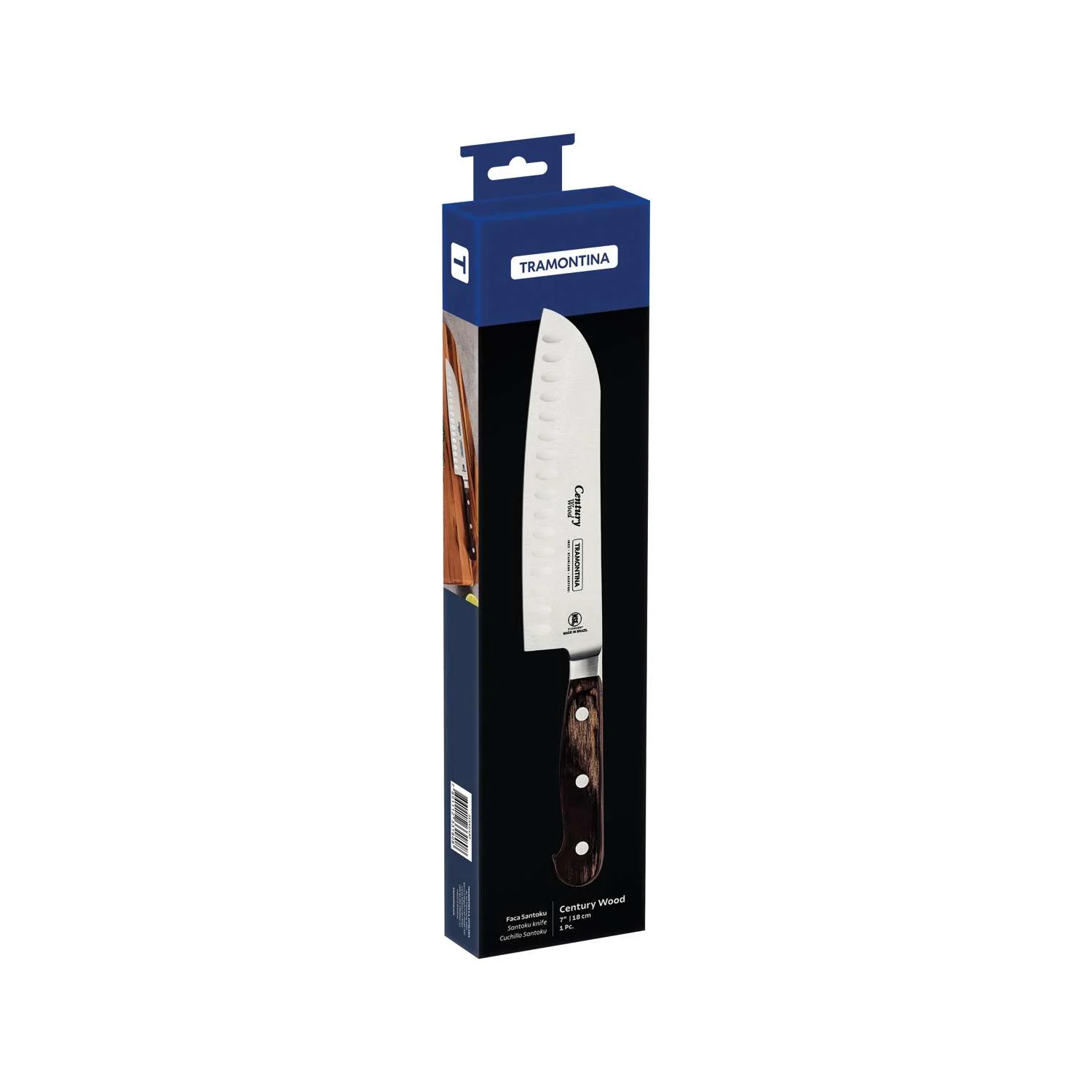 Tramontina Dishwasher-safe Wooden Handle 7" Santoku Knife - Image 4