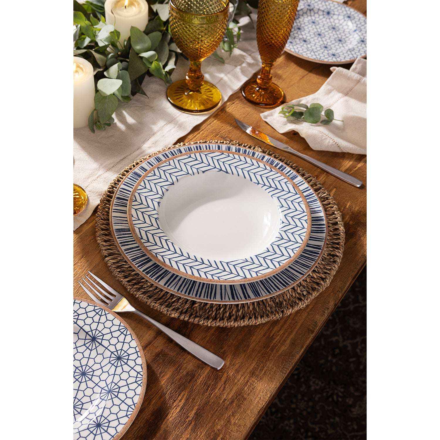 Tramontina Abstratta 20 Pcs. Fine Porcelain Dinner Set - Image 8