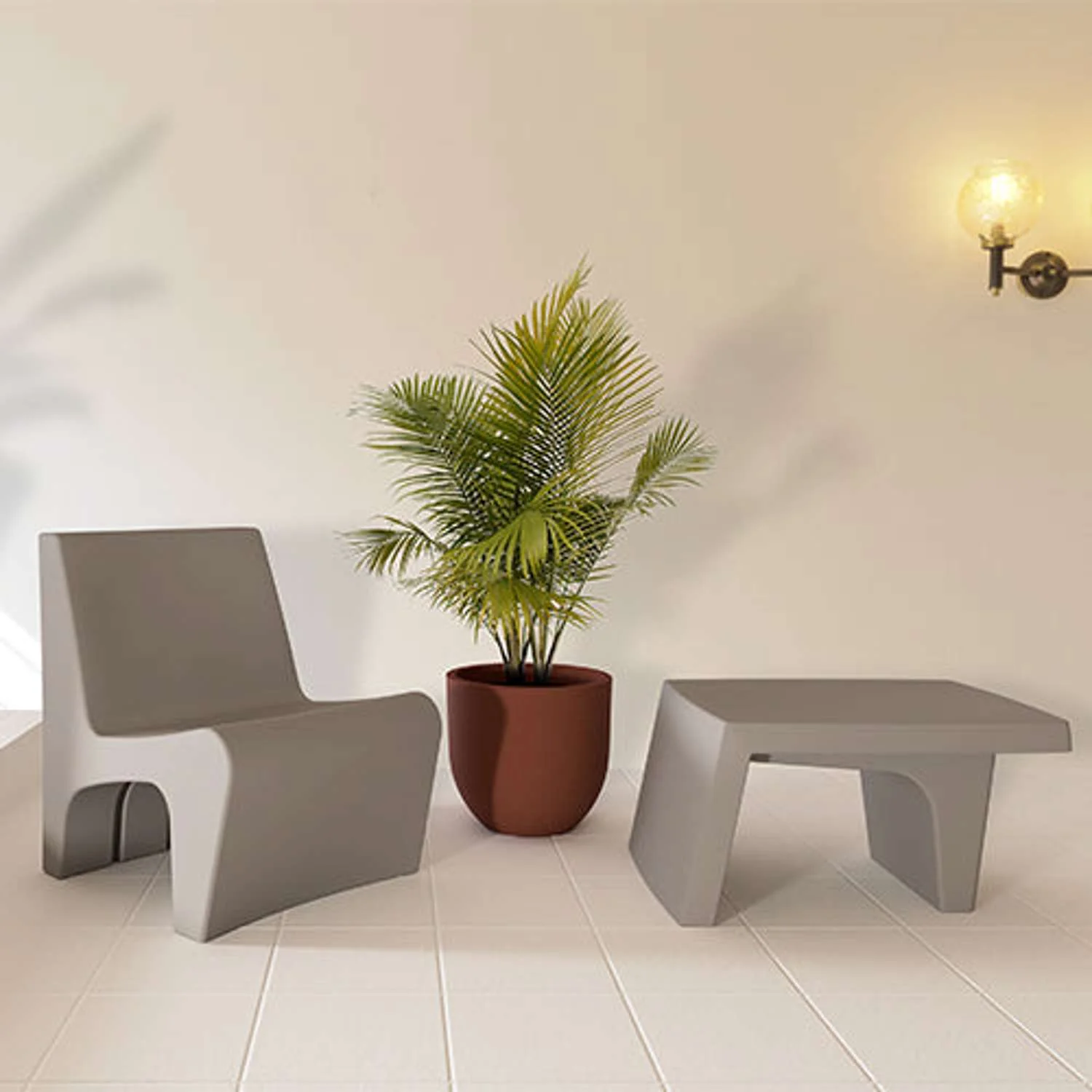 Tramontina Berta Polyethylene Coffee Table (Grey) - Image 10