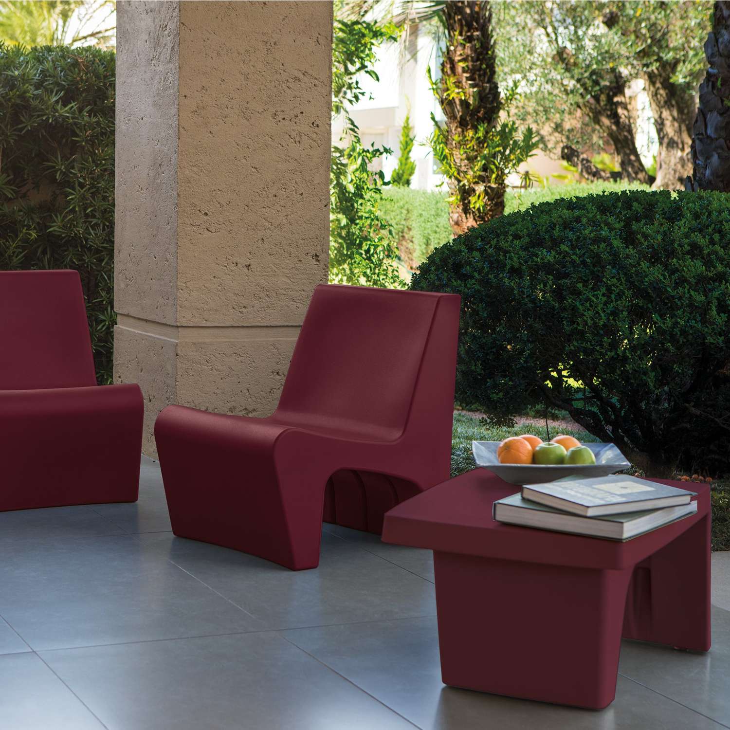 Tramontina Berta Polyethylene Lounge Chair (Burgundy) - Image 6