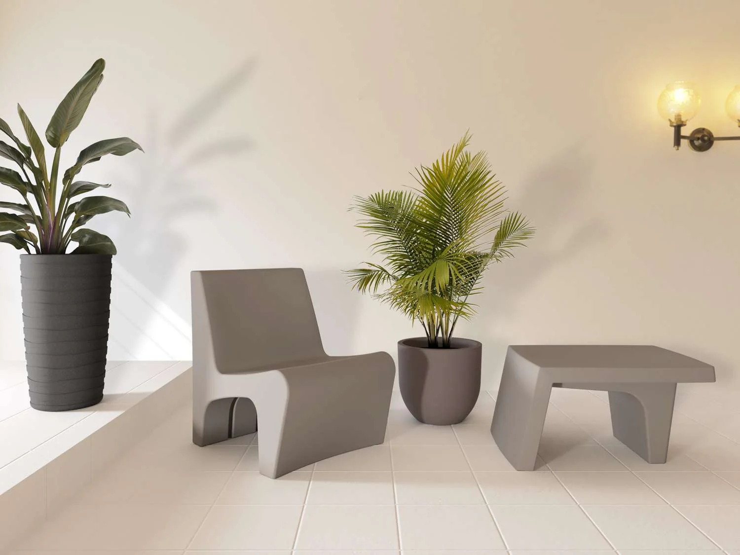 Tramontina Berta Polyethylene Lounge Chair (Grey) - Image 7