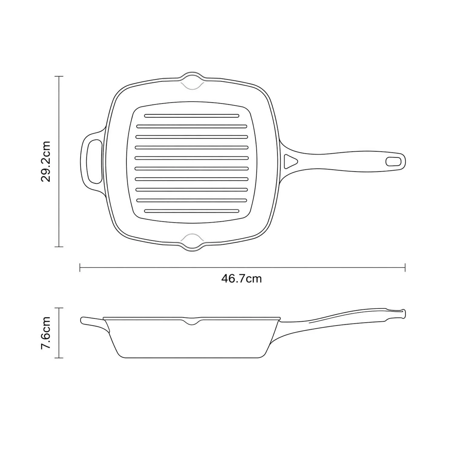Tramontina Bestow Enamelled Cast Iron Griddle Pan 27 cm - Red - Image 8