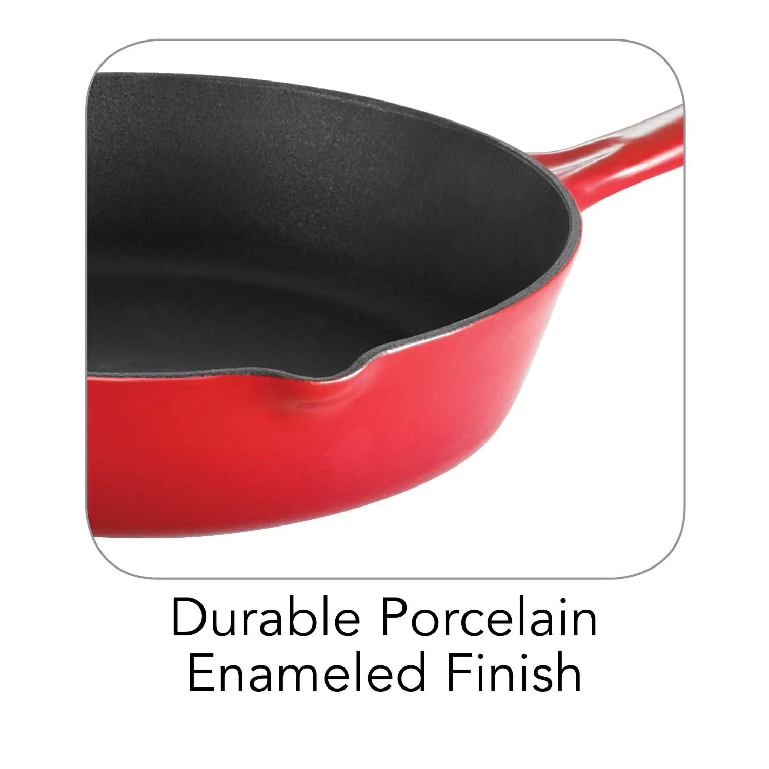 Tramontina Bestow Enamelled Cast Iron Skillet 25 cm - Red - Image 11