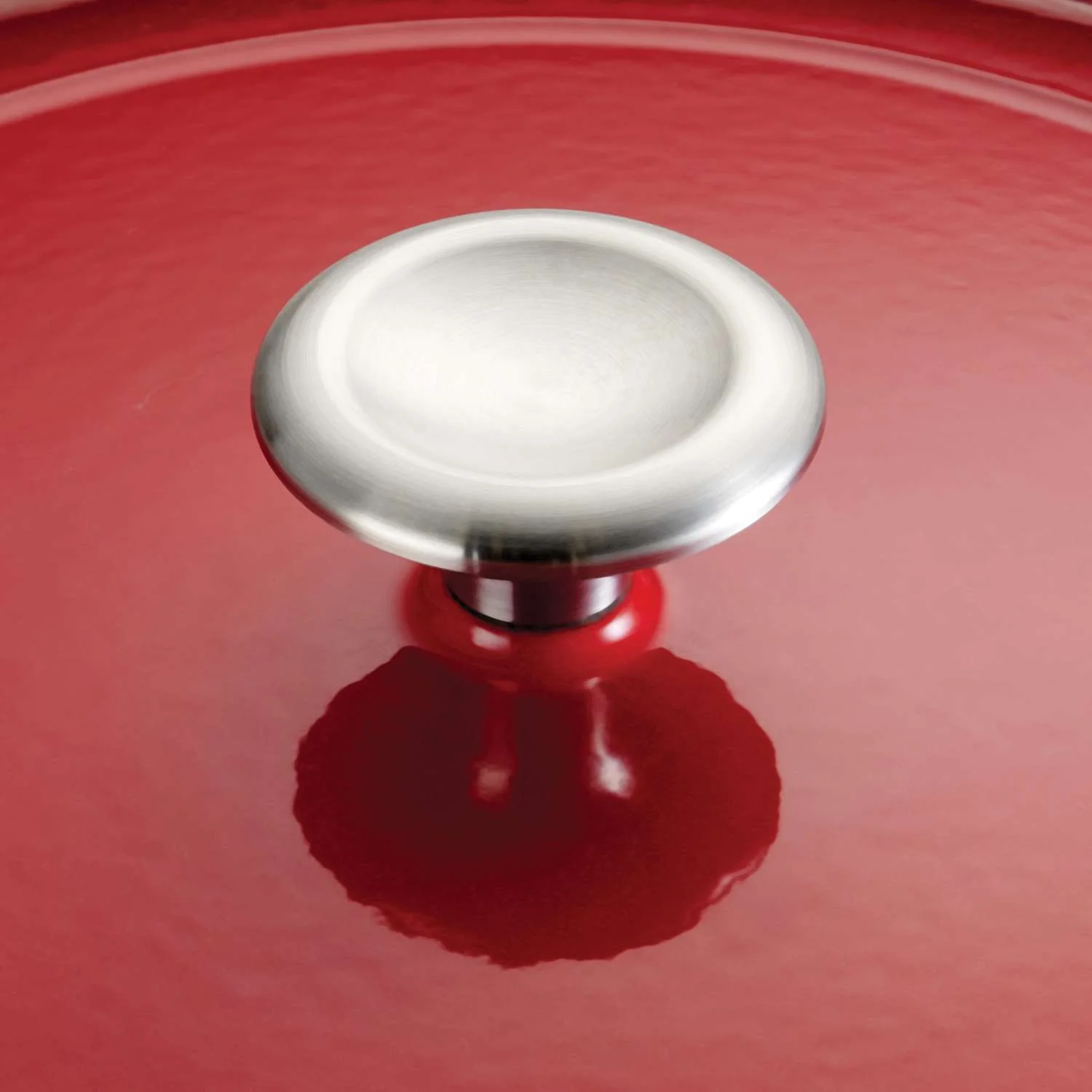 Tramontina Bestow Enamelled Cast Iron Skillet with Lid 30 cm - Red - Image 4