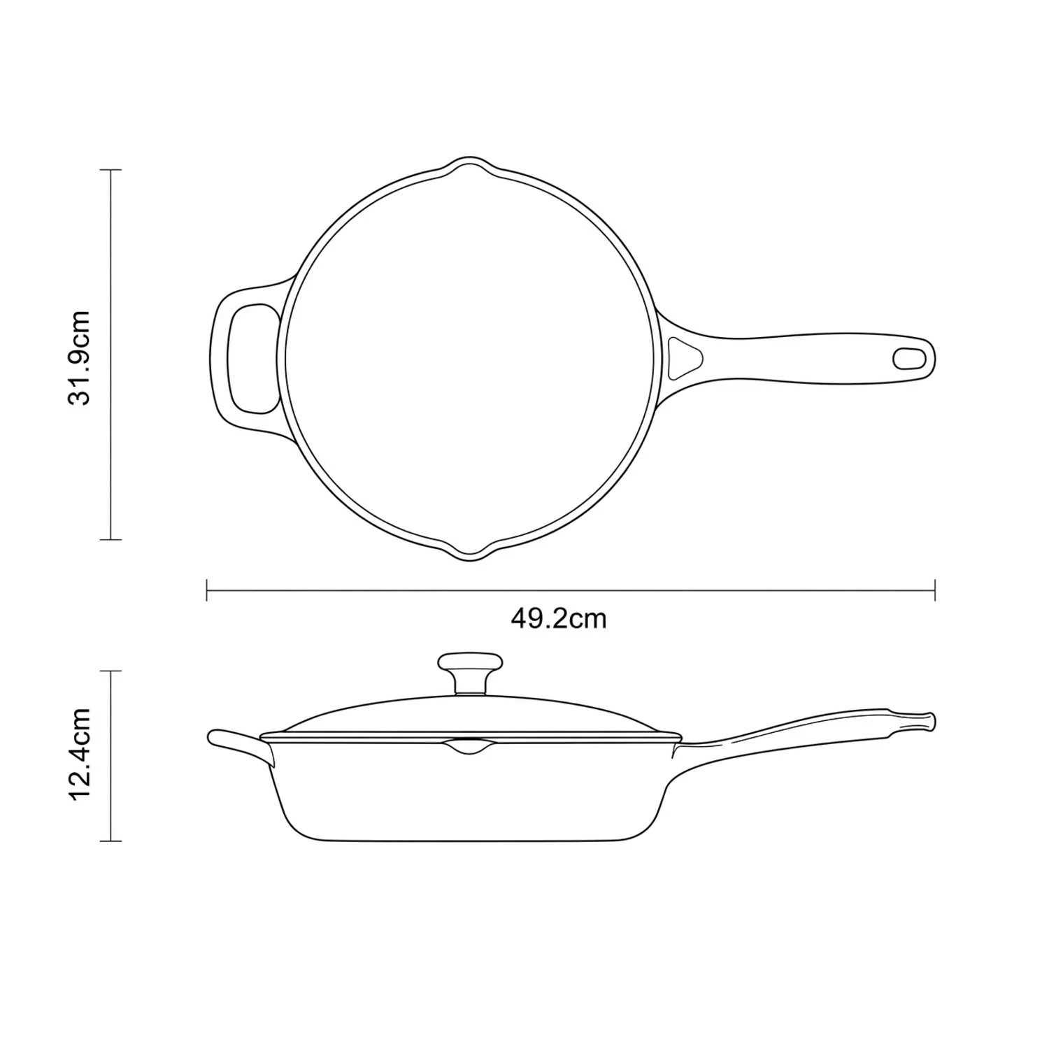 Tramontina Bestow Enamelled Cast Iron Skillet with Lid 30 cm - Red - Image 8