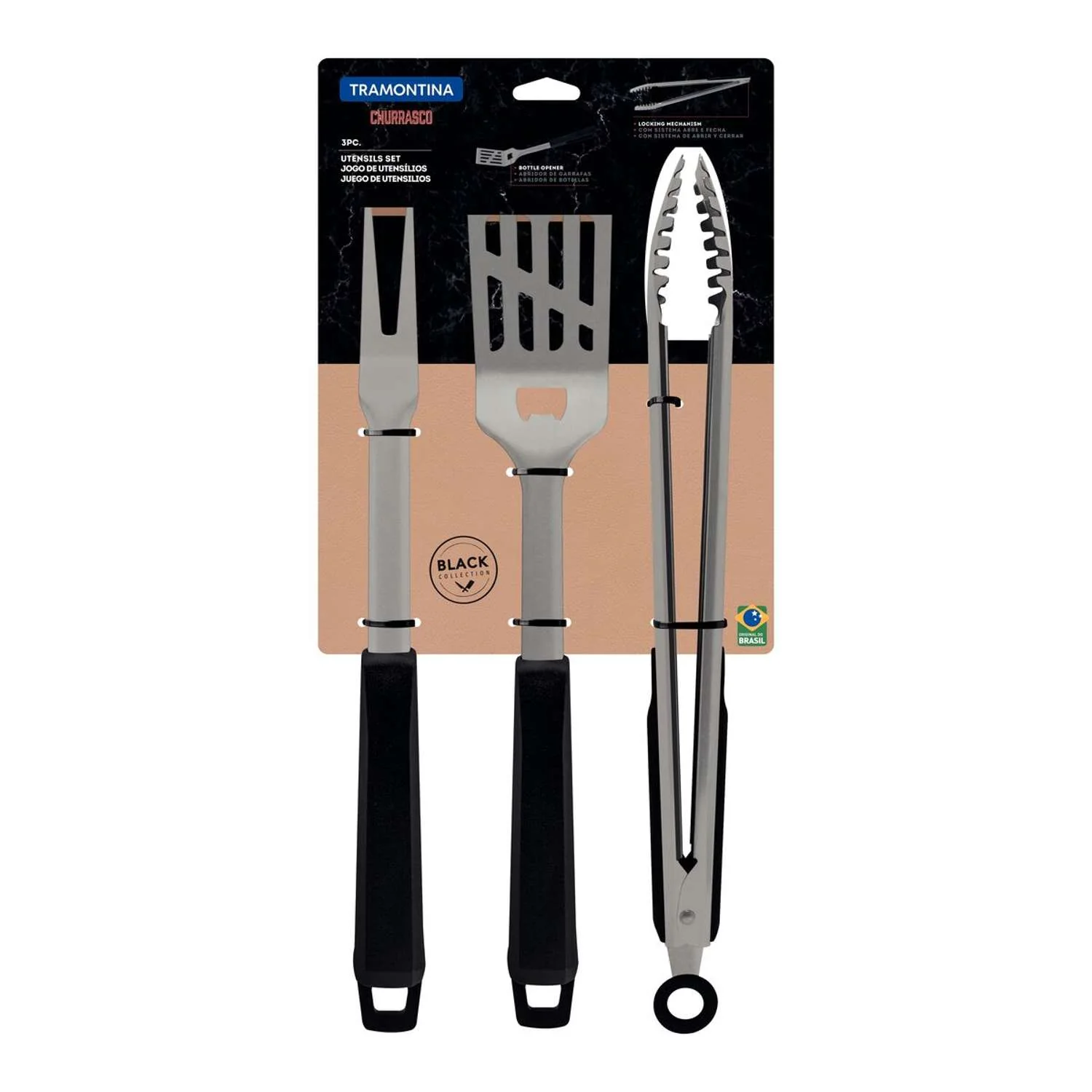 Tramontina Black Collection 3 Pcs. Barbecue Tool Set - Image 9