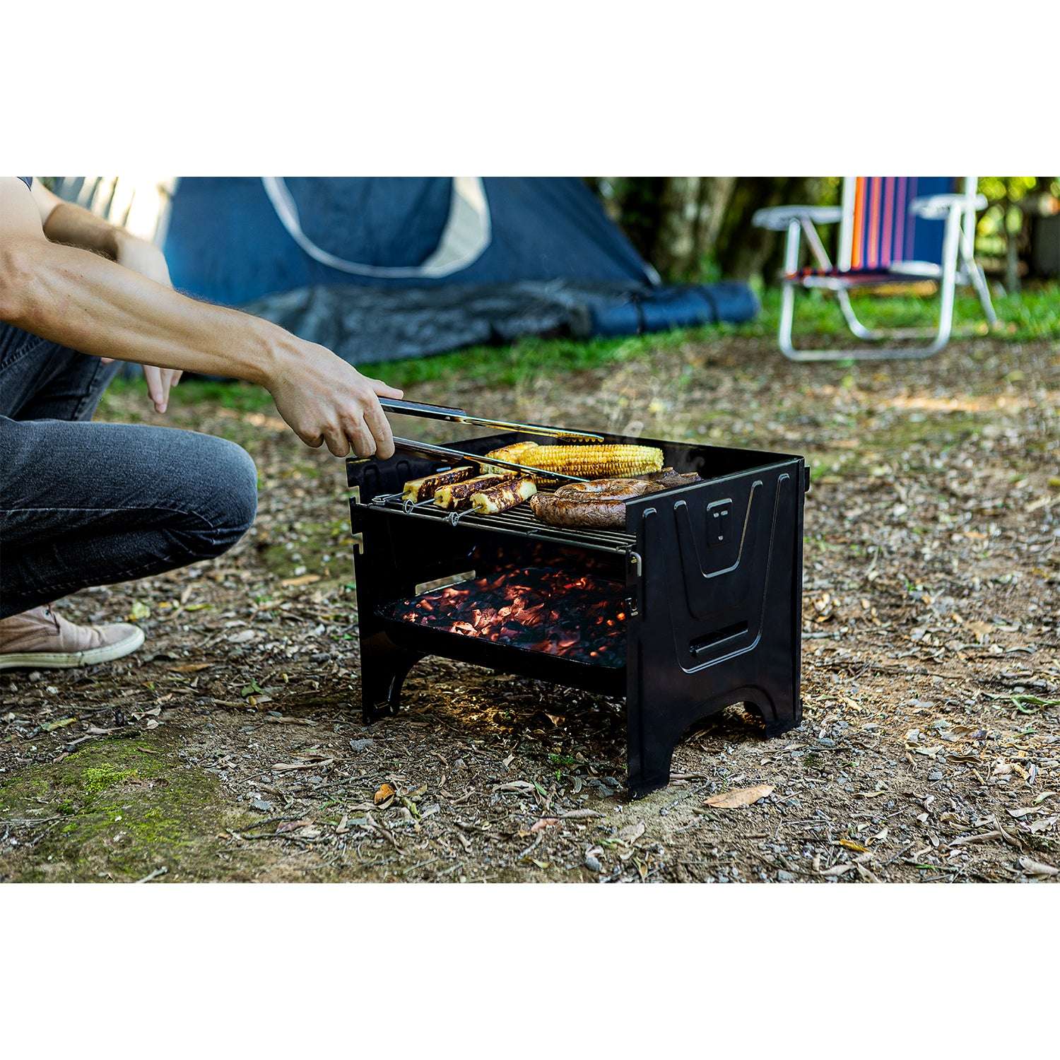 Tramontina Carbon Steel Flat-Packed Portable BBQ Grill - Image 6