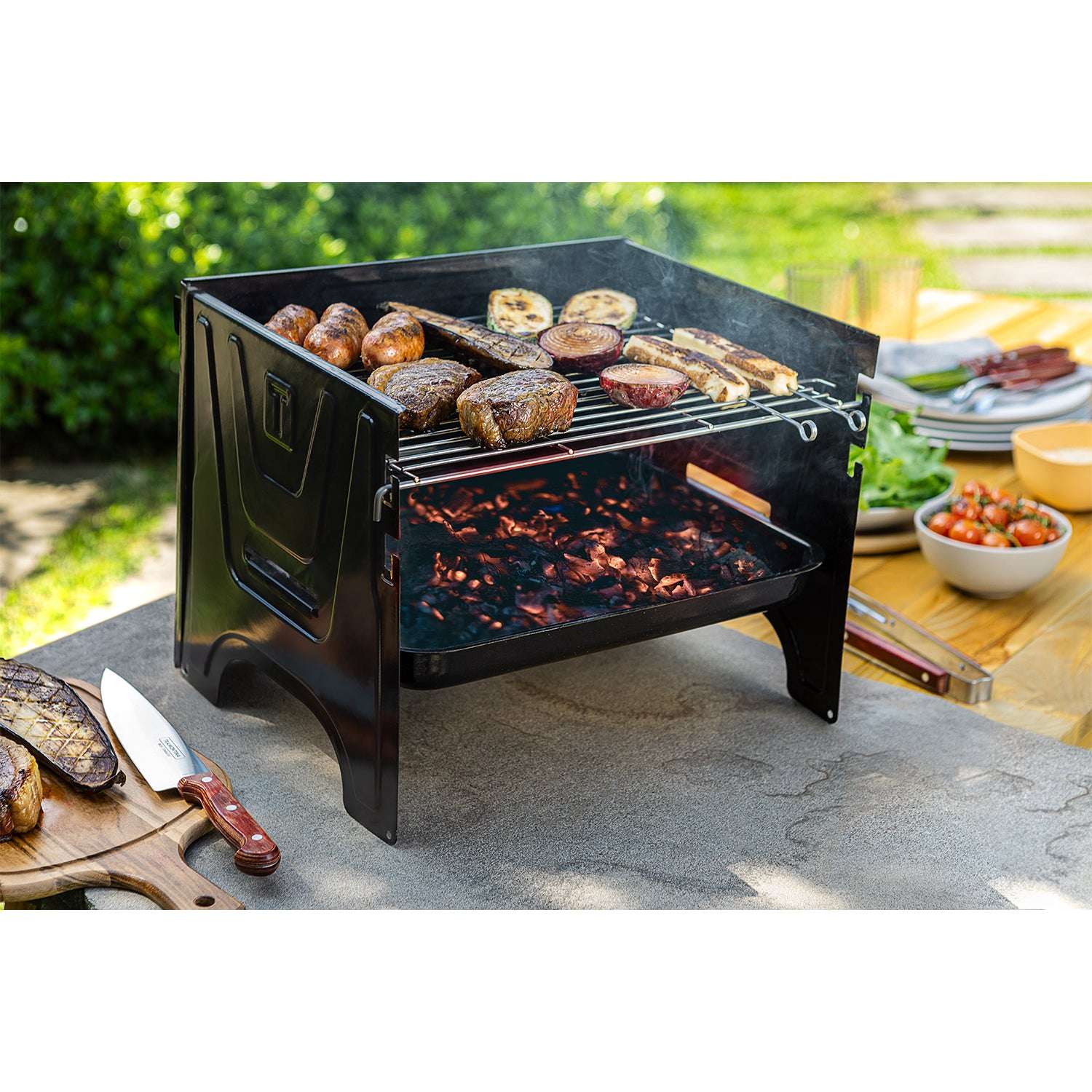 Tramontina Carbon Steel Flat-Packed Portable BBQ Grill - Image 8