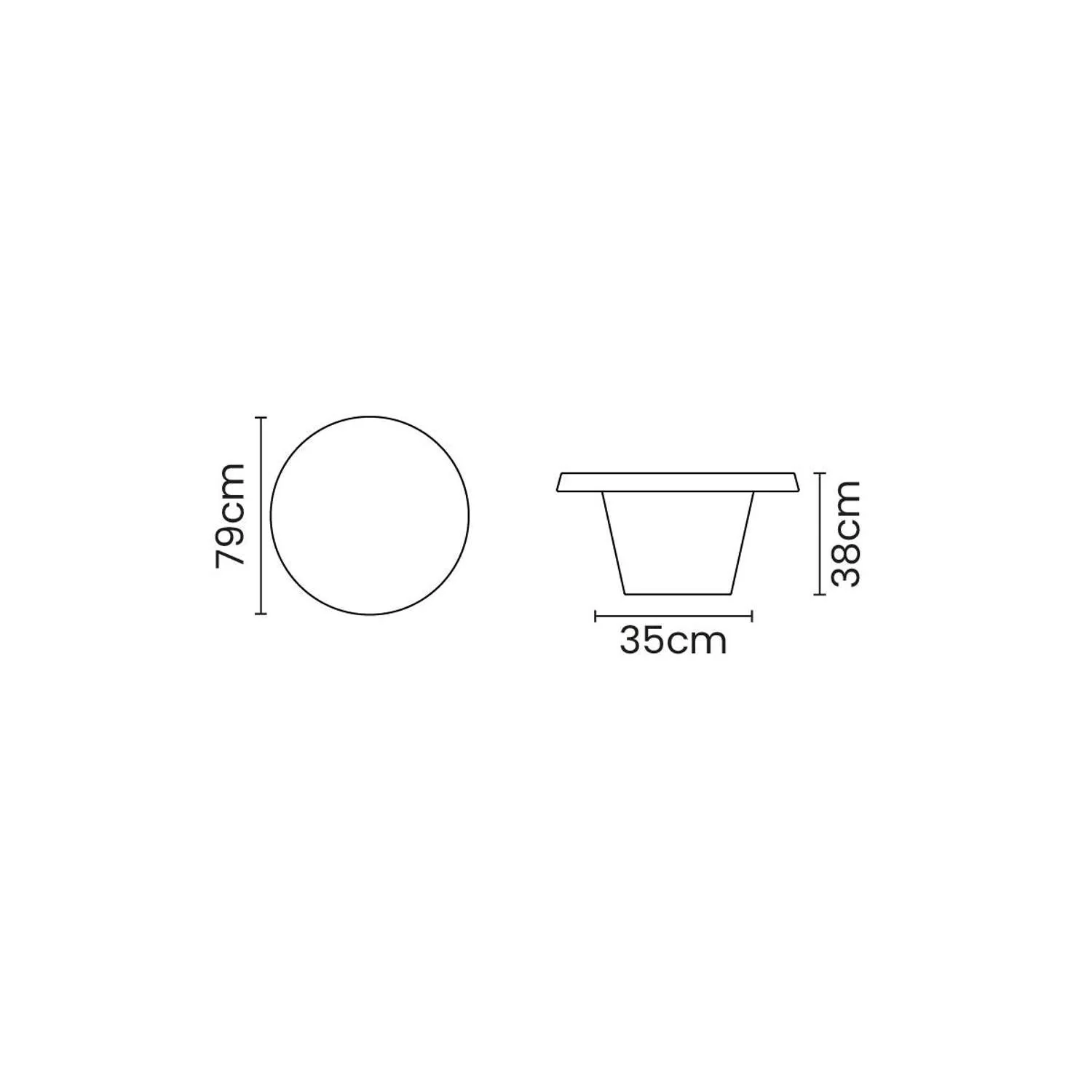 Tramontina Cona Polyethylene Coffee Table (Grey) - Image 4