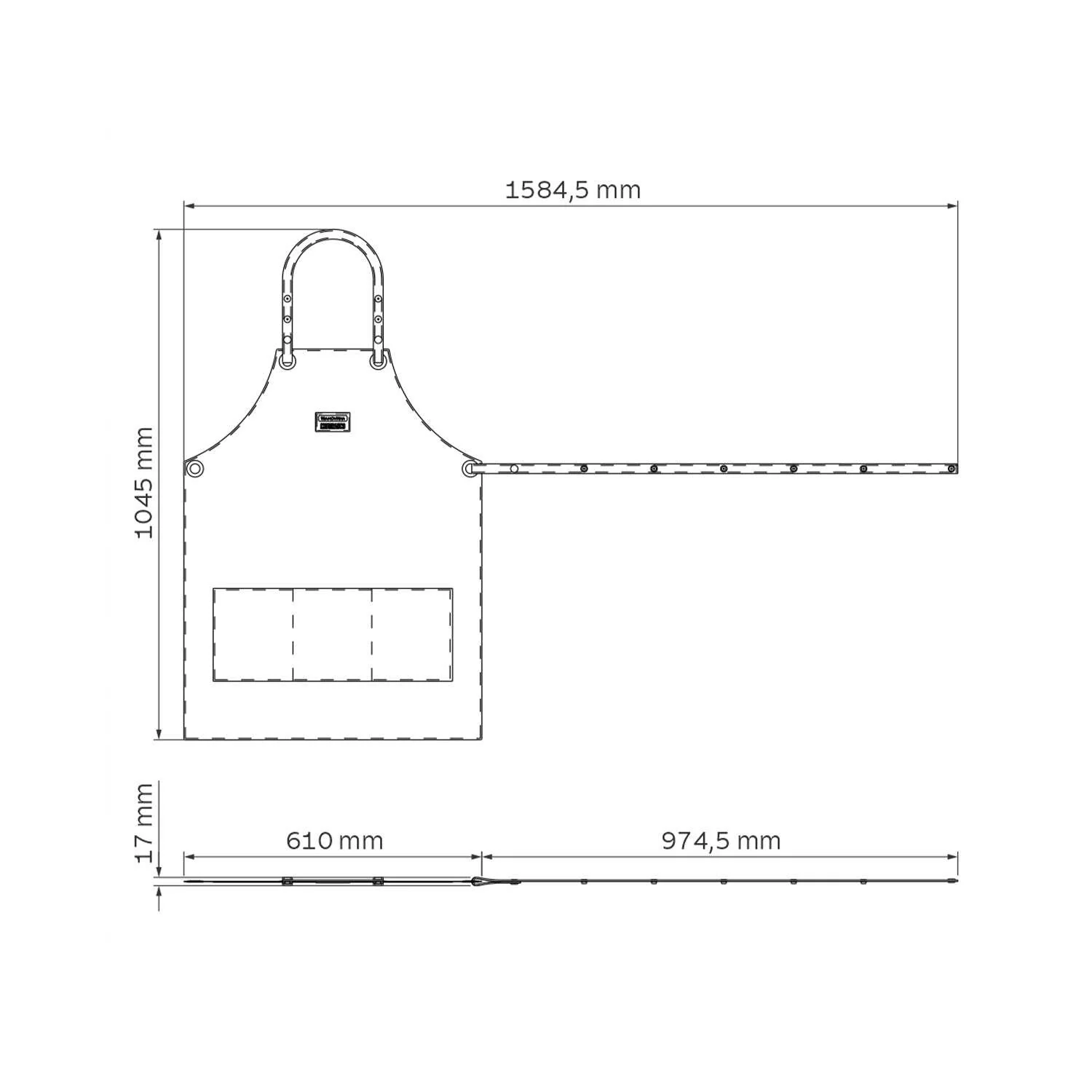 Tramontina Denim Fabric with Synthetic Leather Barbecue Apron - Image 7
