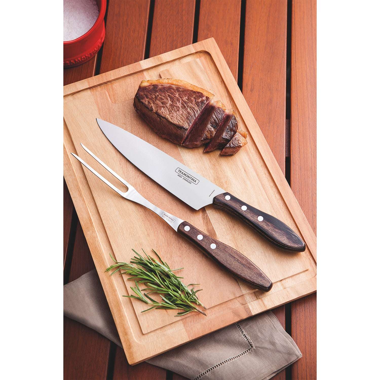 Tramontina Dishwasher-safe Wooden Handle 2 Pcs. Carving Set - Image 5