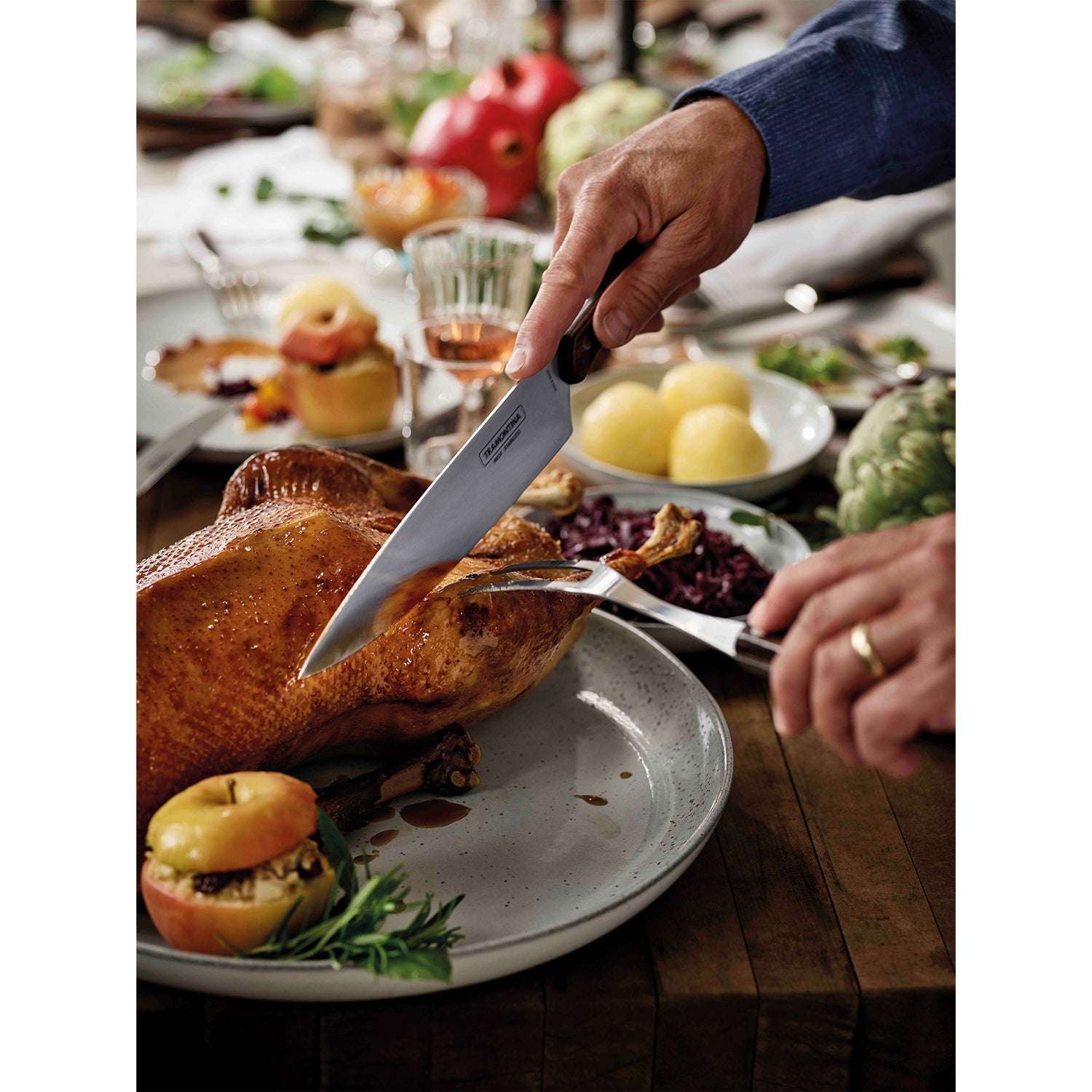 Tramontina Dishwasher-safe Wooden Handle 2 Pcs. Carving Set - Image 9