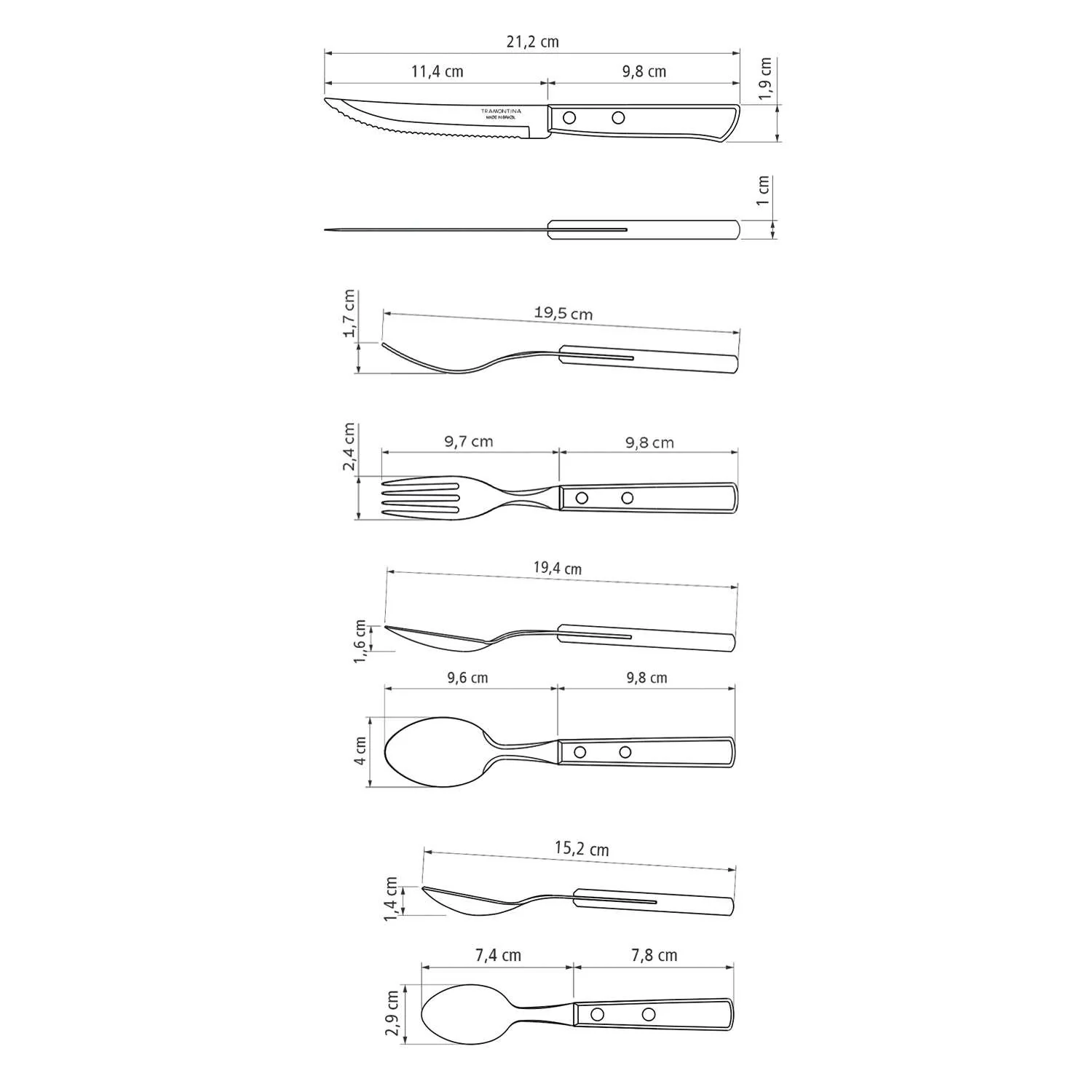 Tramontina Dishwasher-safe Wooden Handle 24 Pcs. Cutlery Set - Image 9