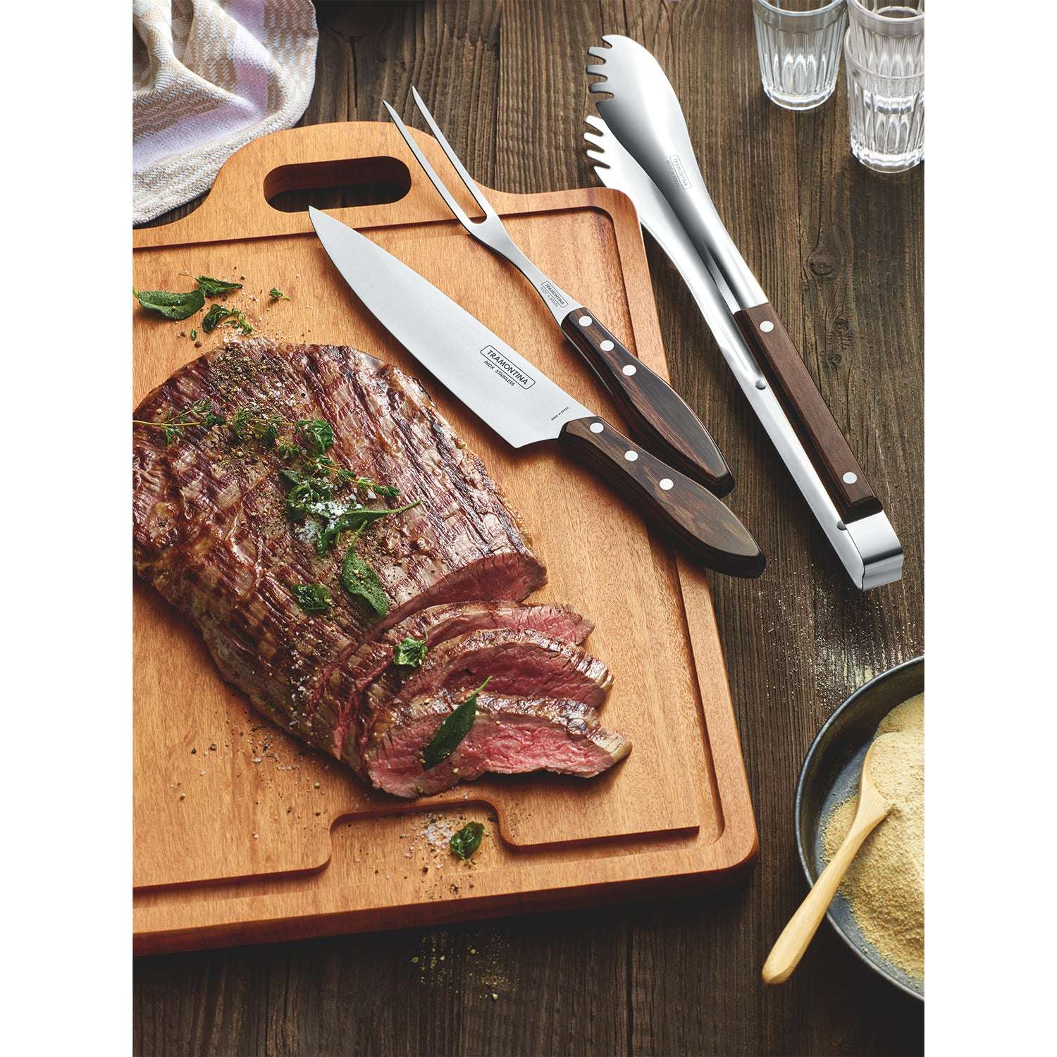 Tramontina Dishwasher-safe Wooden Handle 3 Pcs. Carving Set - Image 10