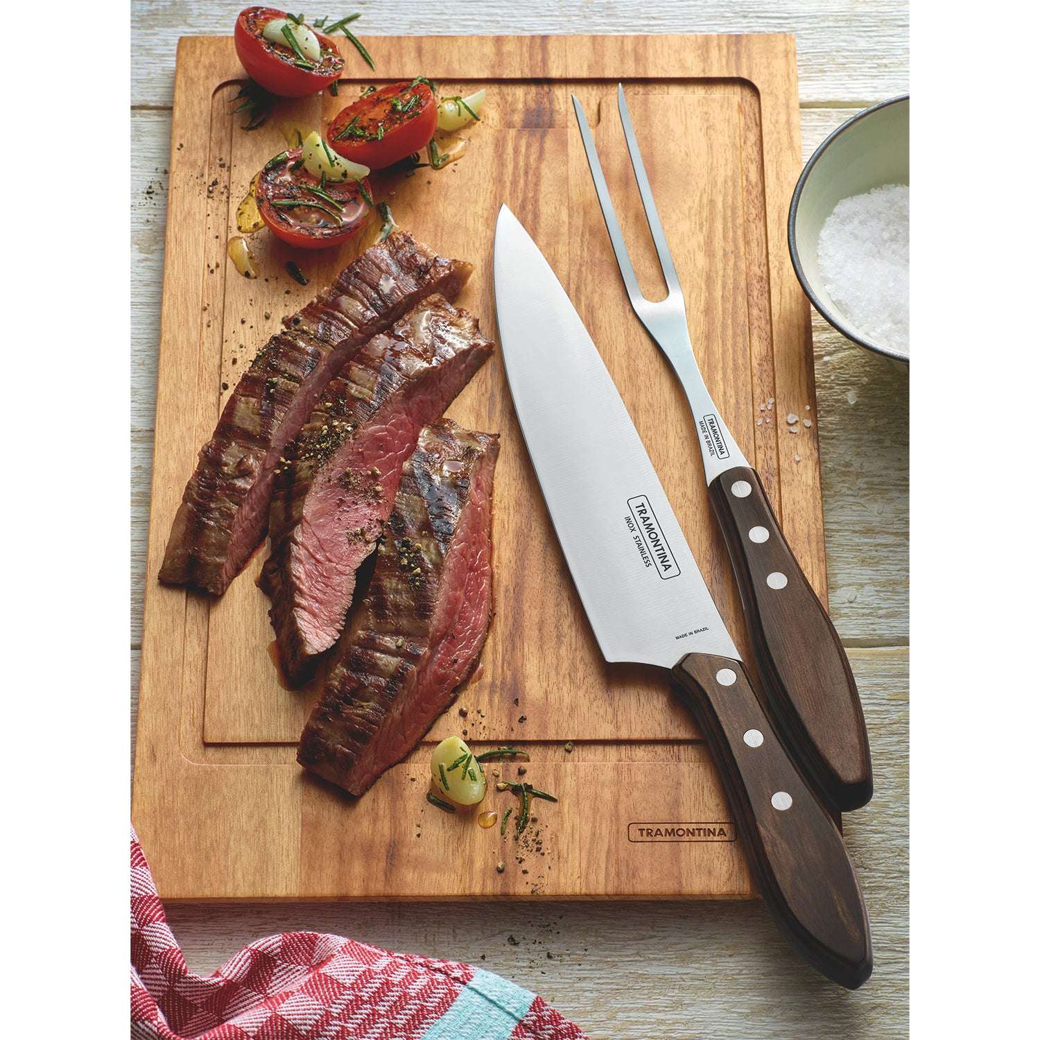 Tramontina Dishwasher-safe Wooden Handle 3 Pcs. Carving Set - Image 11