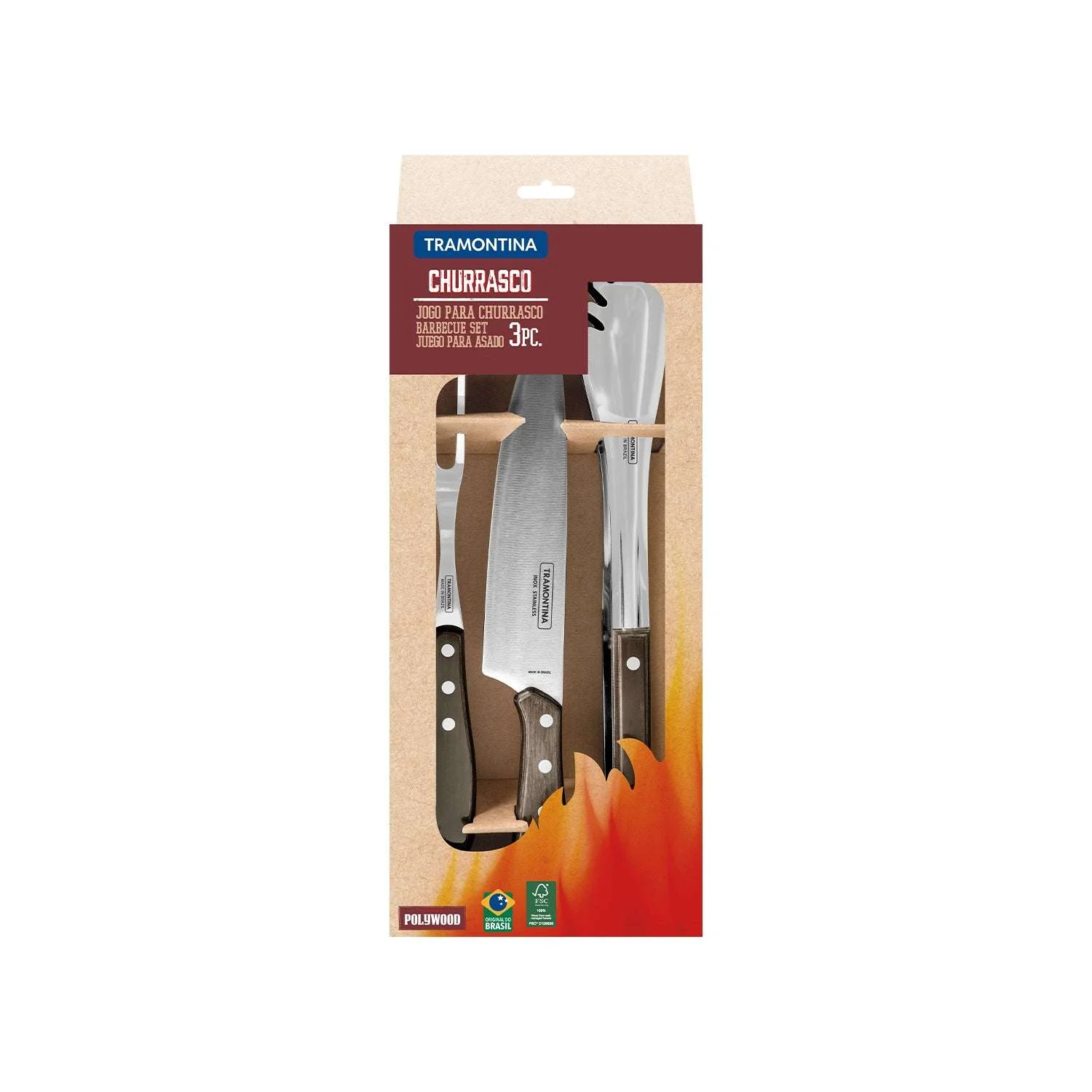 Tramontina Dishwasher-safe Wooden Handle 3 Pcs. Carving Set - Image 13