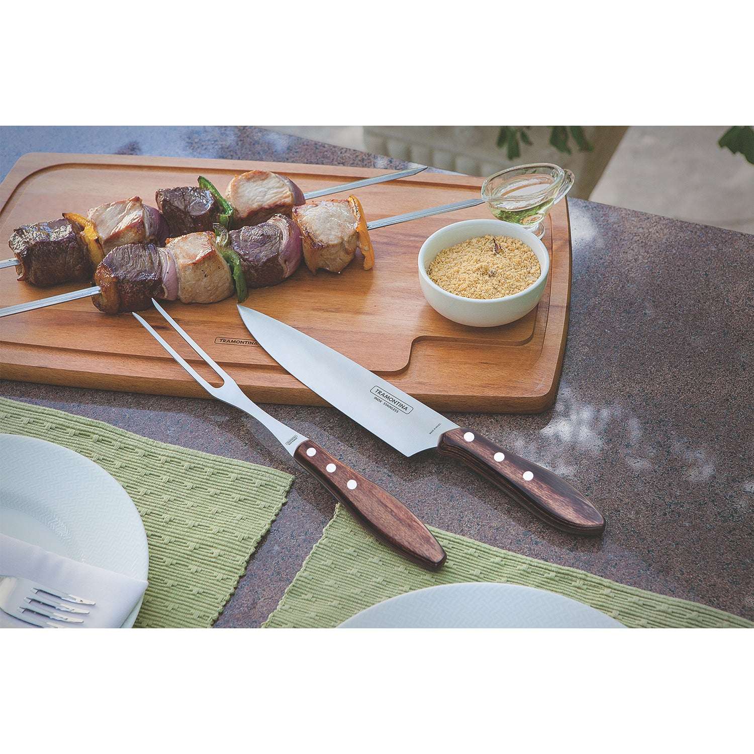 Tramontina Dishwasher-safe Wooden Handle 3 Pcs. Carving Set - Image 8