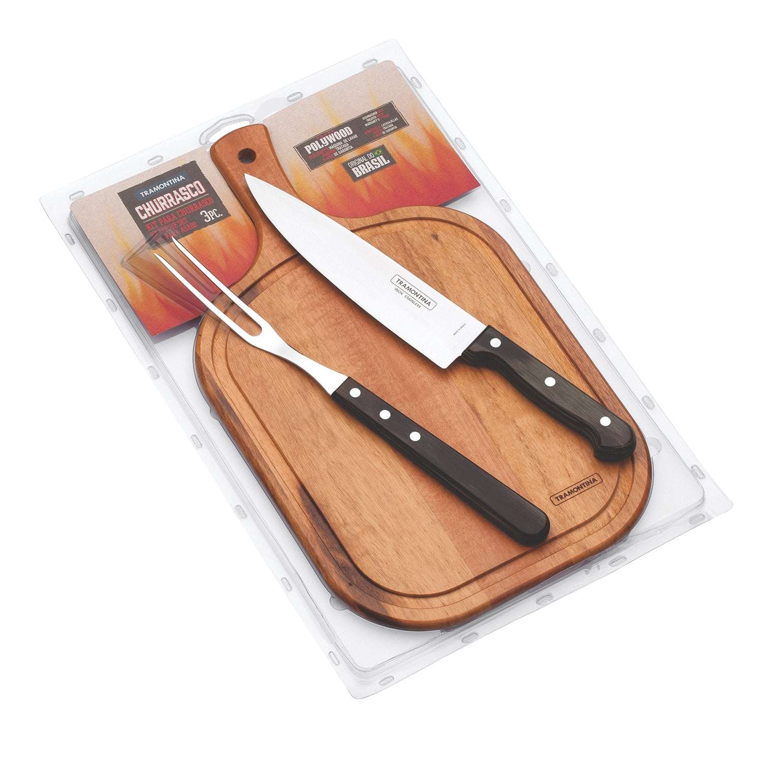 Tramontina Dishwasher-safe Wooden Handle 3 Pcs. Carving Set - Image 10