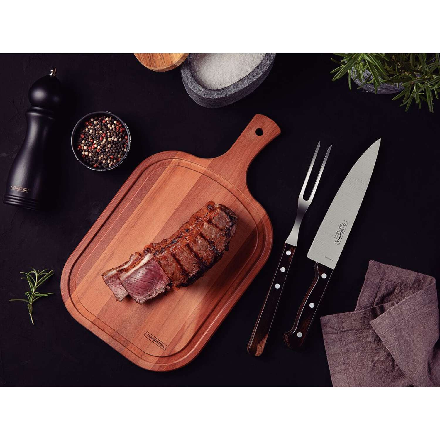 Tramontina Dishwasher-safe Wooden Handle 3 Pcs. Carving Set - Image 5