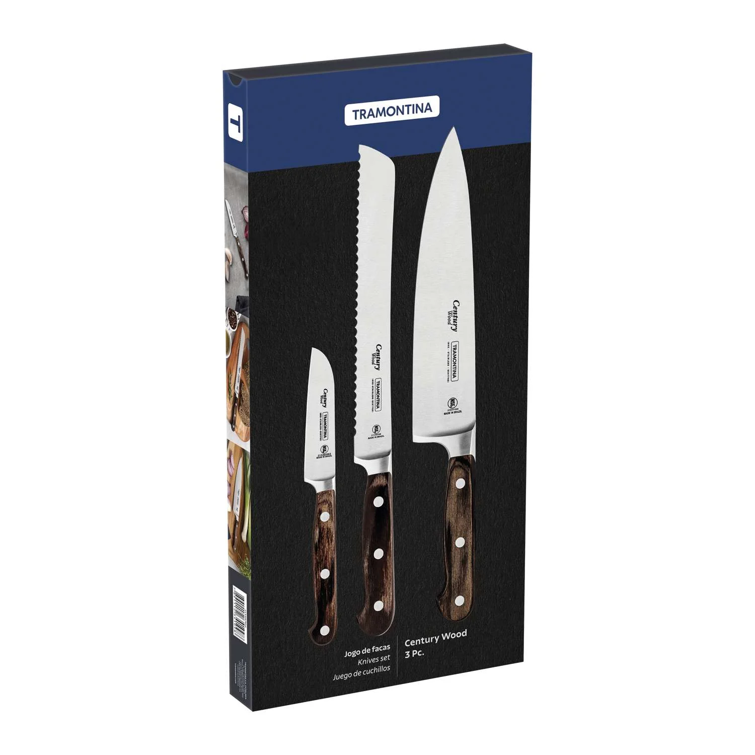 Tramontina Dishwasher-safe Wooden Handle 3 Pcs. Knife Set - Image 7