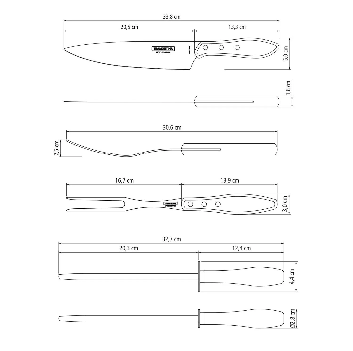 Tramontina Dishwasher-safe Wooden Handle 4 Pcs. Carving Set in a Wooden Box - Image 3